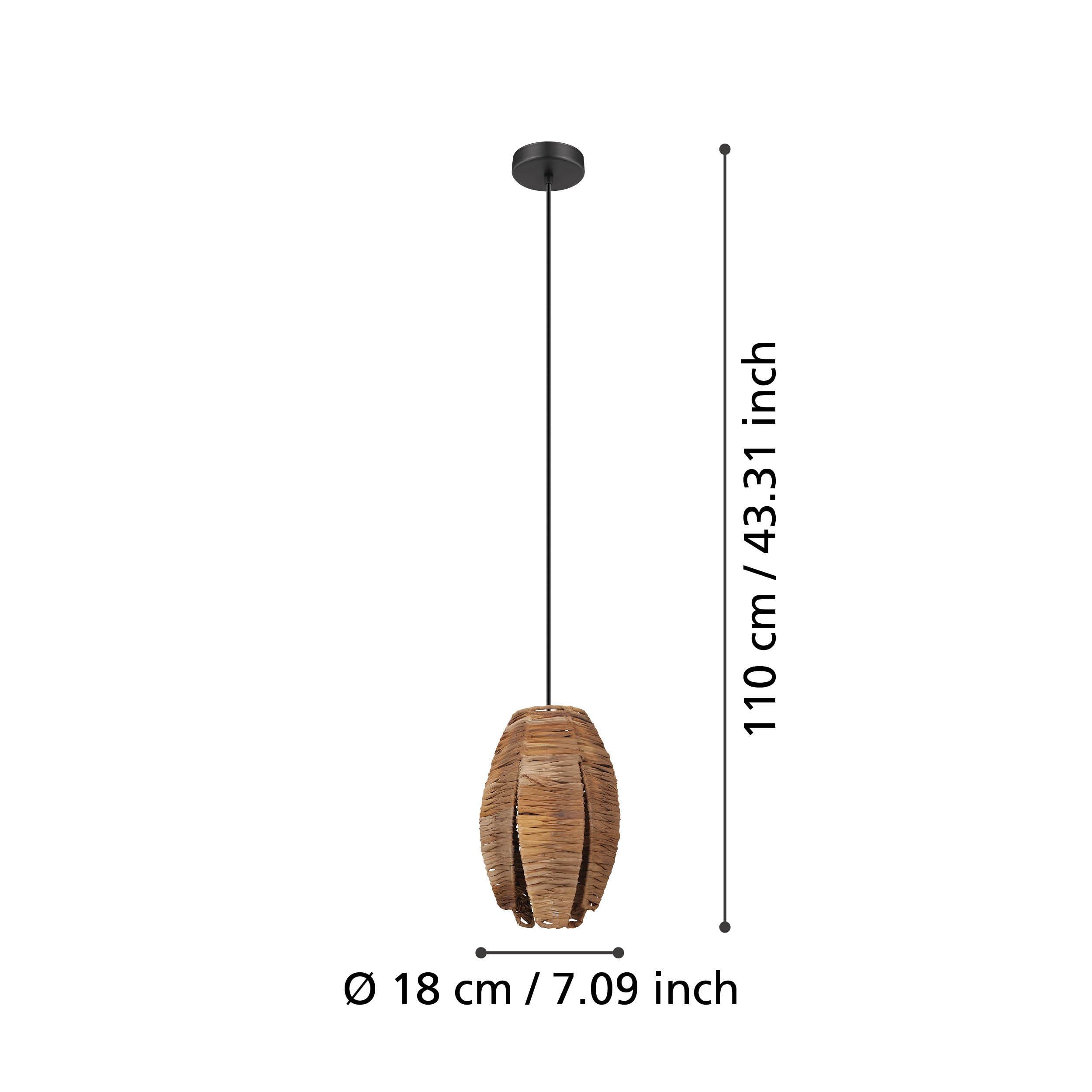 eglo-mongu-1-pendelleuchte-18-cm-bast-natur-schwarz-e27 image 3