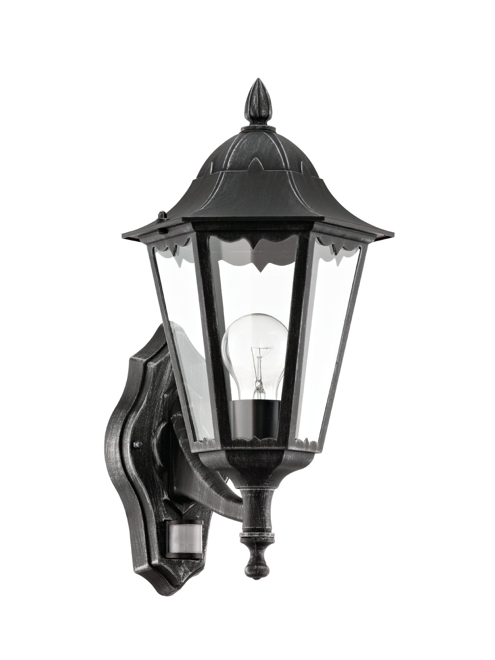 eglo-navedo-au-en-wandlampe-mit-bewegungsmelder-laterne-aluguss-schwarz-e27-ip44 image 1