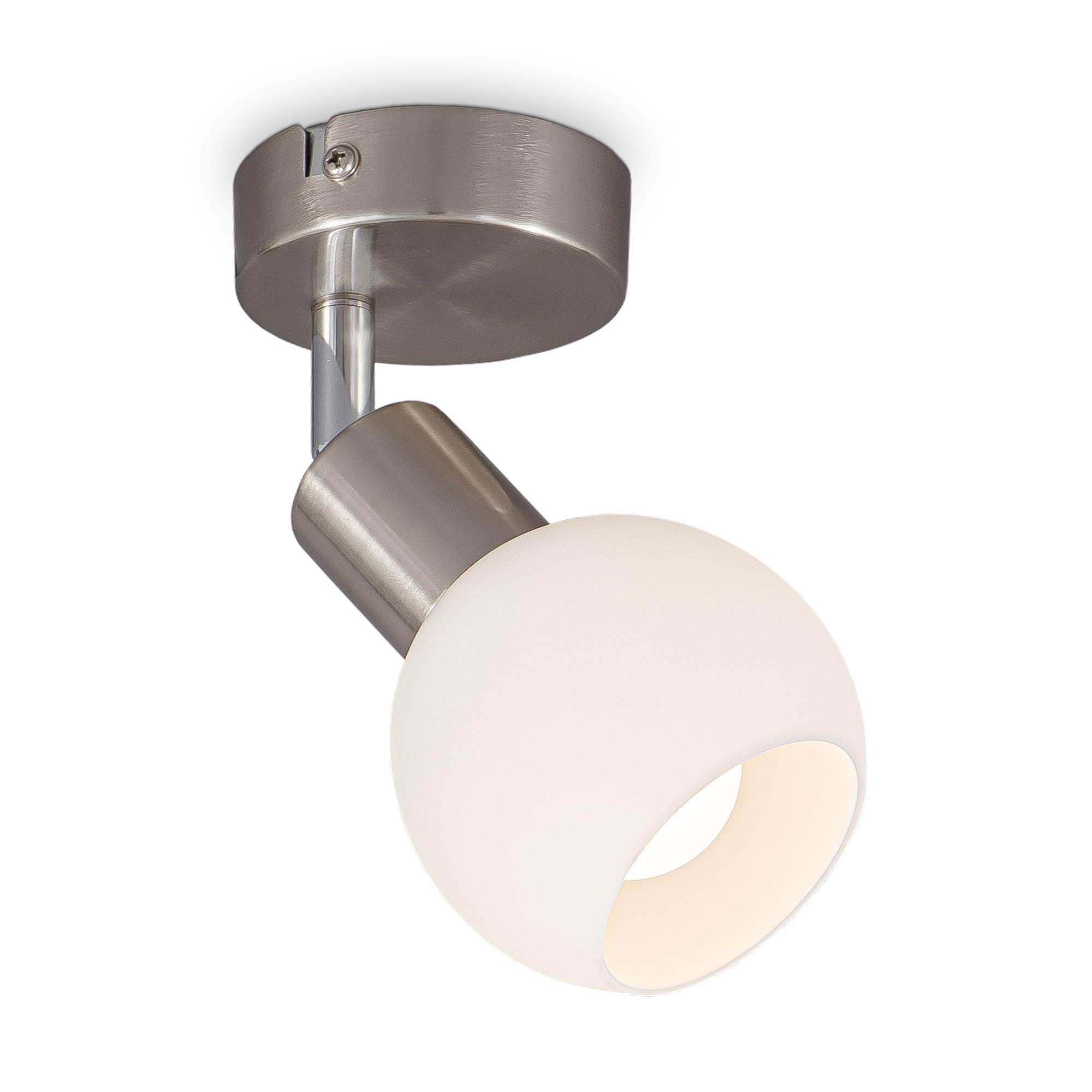 b-k-licht-wand-und-deckenspot-opalglas-matt-nickel-schwenkbar-5w-470lm-warmwei image 1