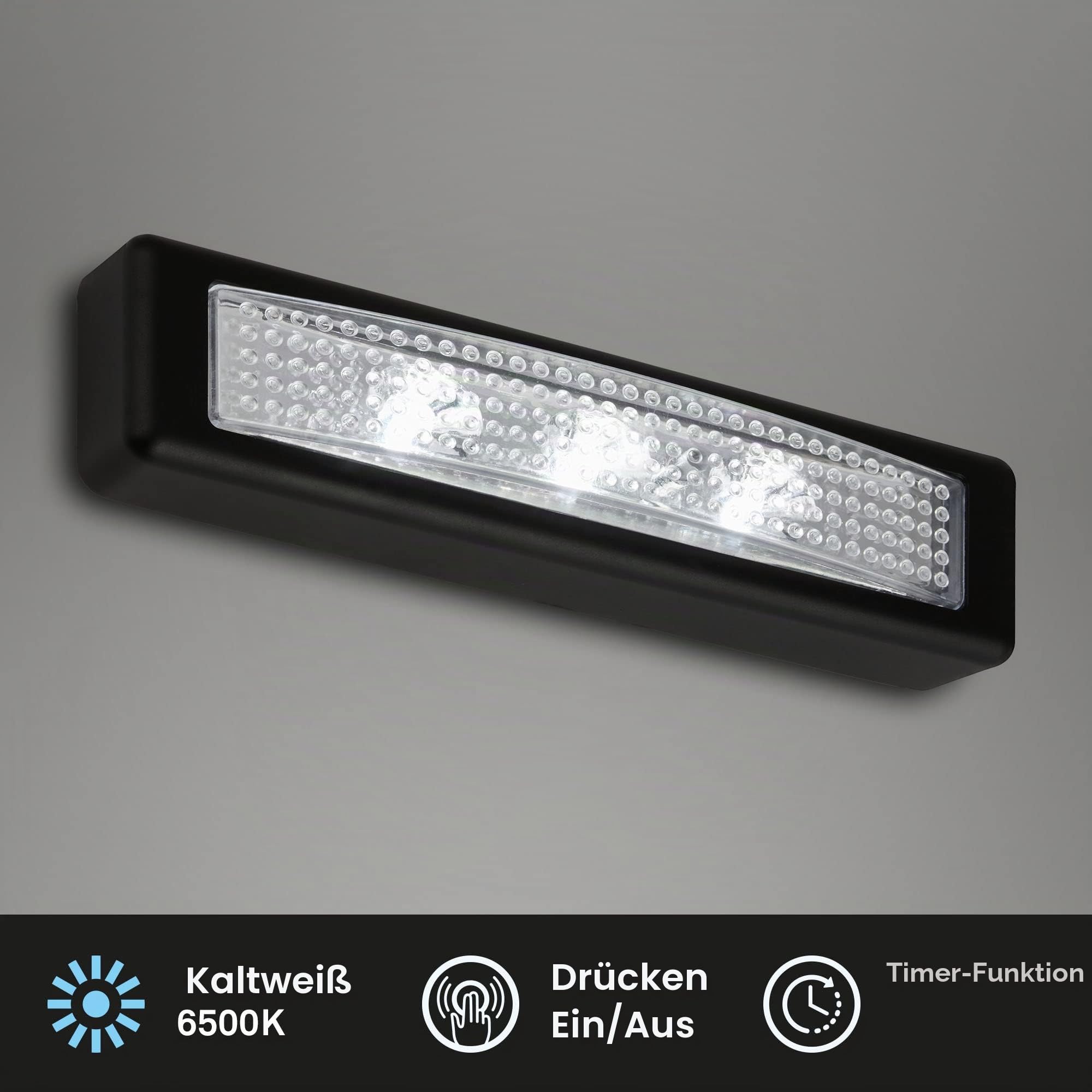 briloner-led-push-light-unterbauleuchte-batteriebetrieben-schwarz-selbstklebend image 2