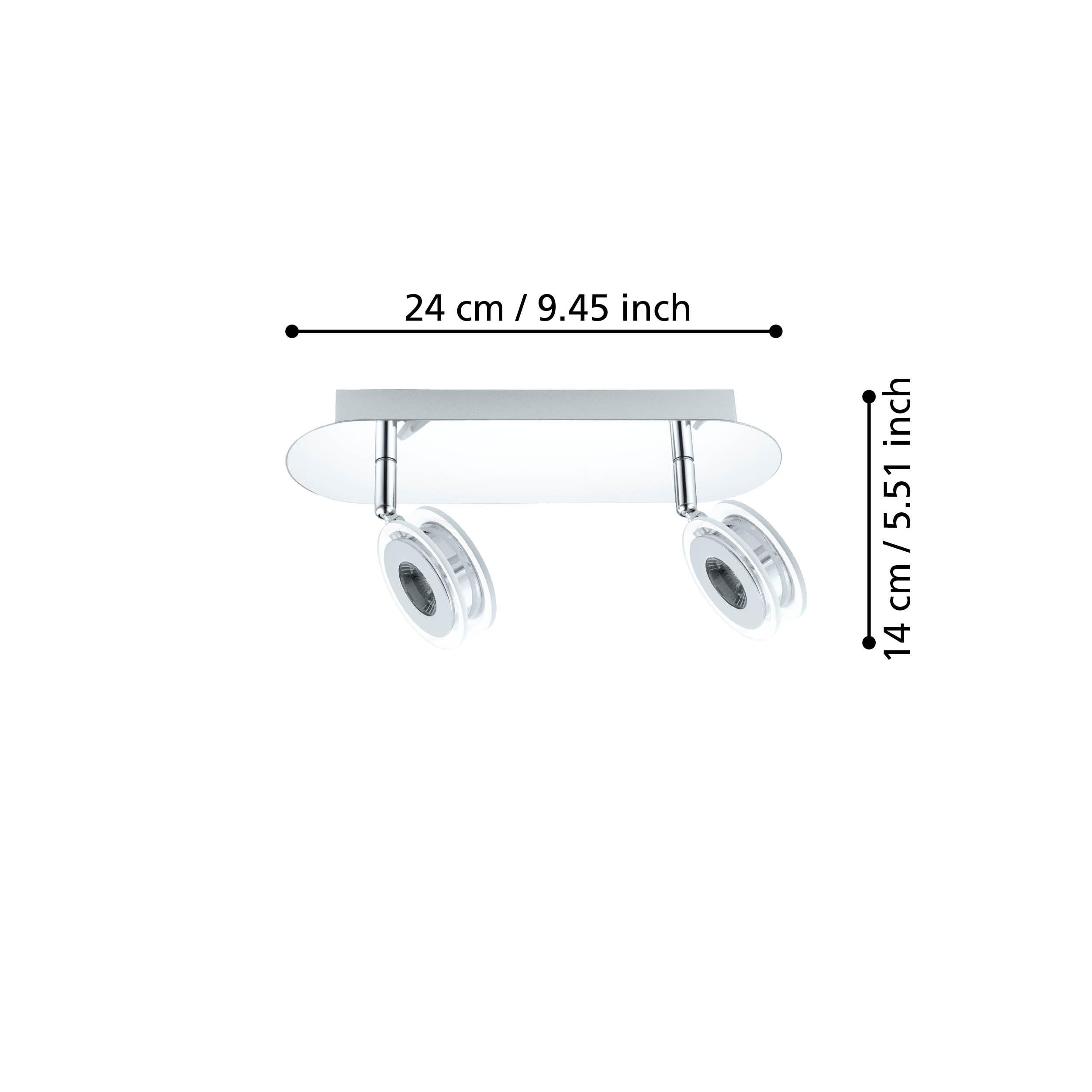 eglo-sarolo-led-deckenstrahler-2-flammig-chrom-transparent-680-lumen-warmwei image 2