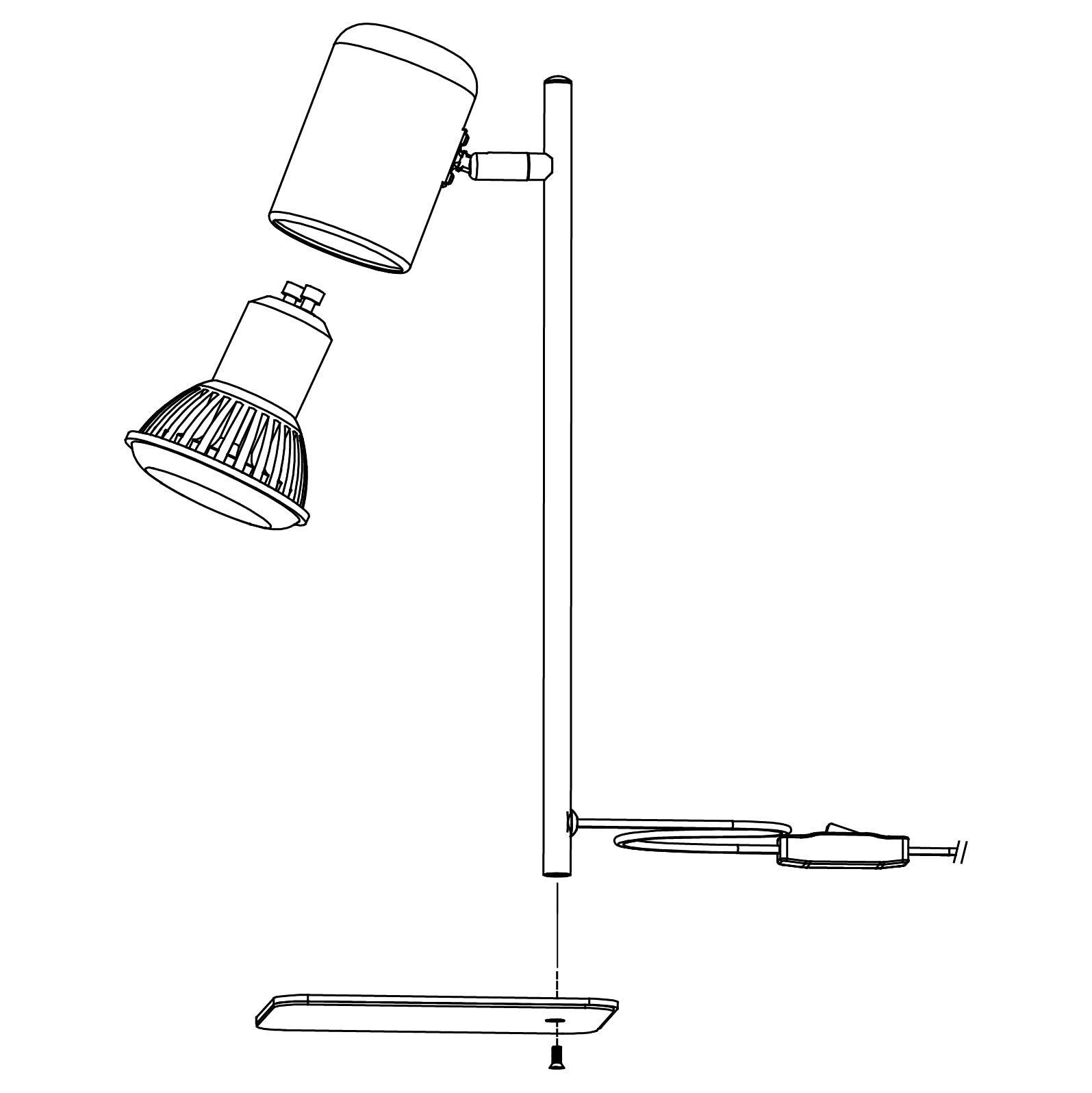 eglo-ceppino-led-tischlampe-gu10-schwarz-schwenkbar-38-cm image 8
