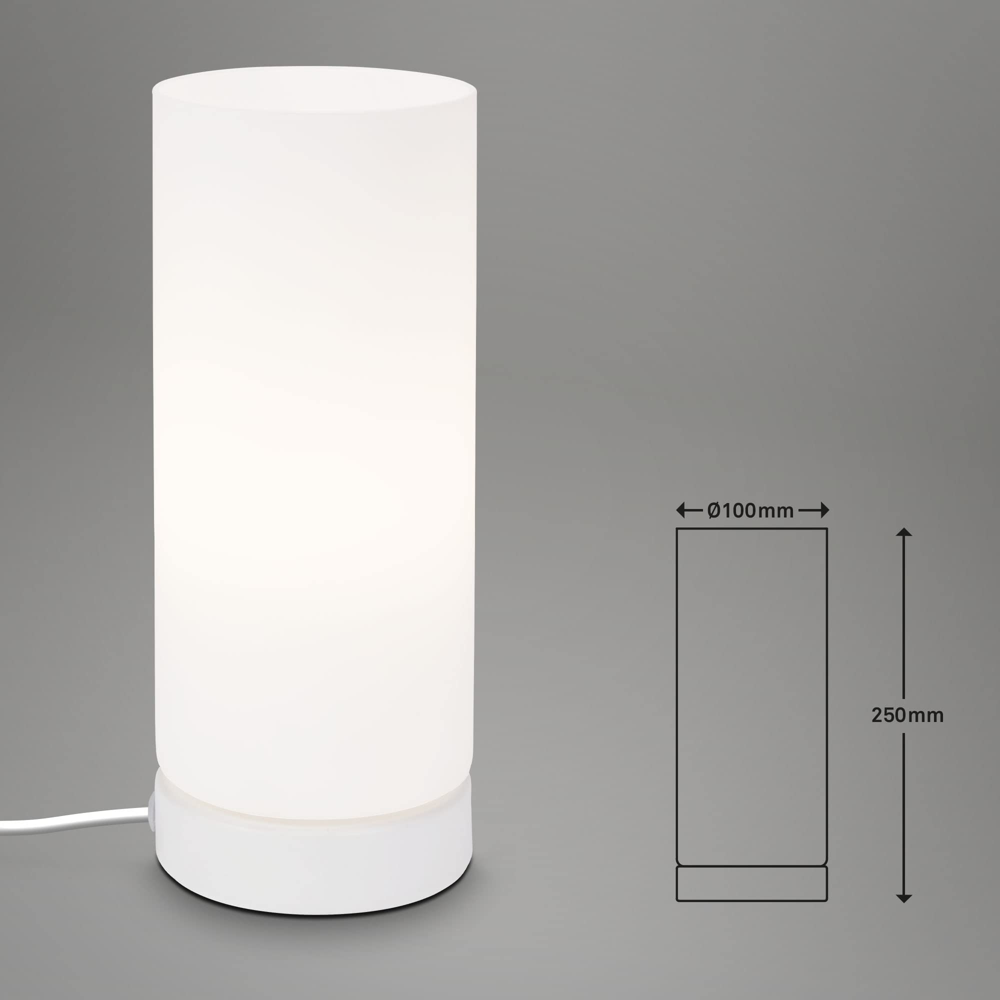 briloner-tischleuchte-e14-tischlampe-wei-schwarz-100x250-mm-mit-kabelschalter image 3