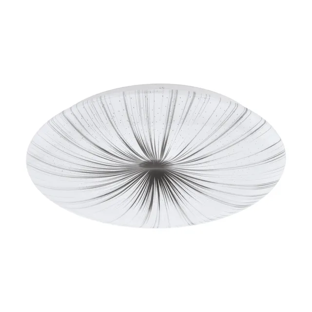 eglo-led-deckenleuchte-nieves-41cm-kristalleffekt-wohnzimmerlampe-wei-silber-war image 1