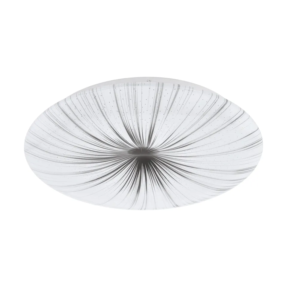eglo-led-deckenleuchte-nieves-41cm-kristalleffekt-wohnzimmerlampe-wei-silber-war image 1