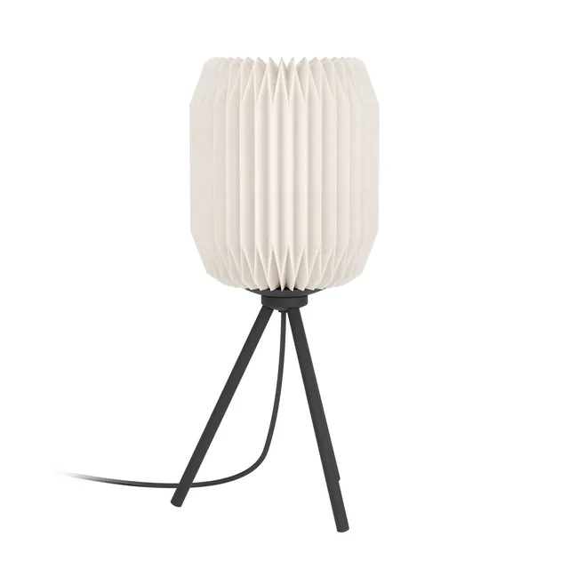 eglo-belgrave-stativ-tischlampe-e27-schwarz-wei-japandi-44-cm image 1