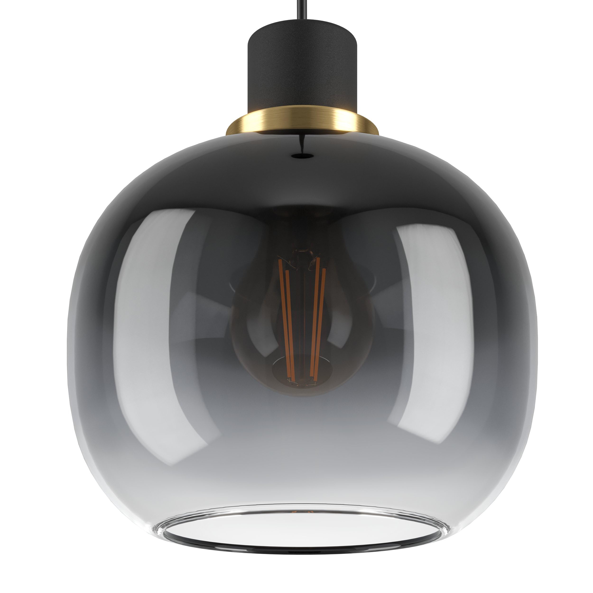 eglo-oilella-h-ngelampe-e27-rauchglas-19-cm-schwarz-messing image 3