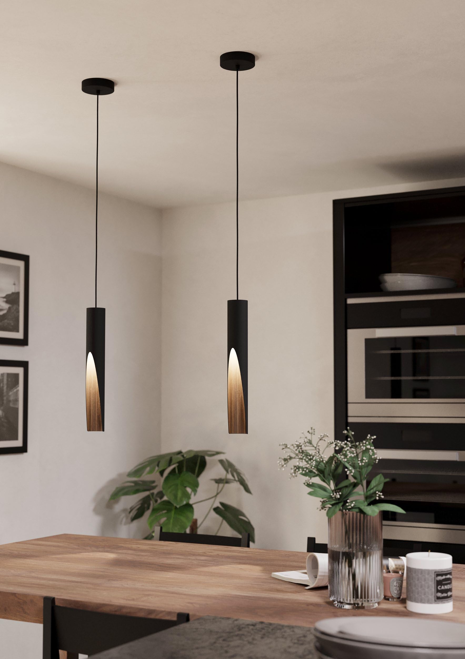 eglo-barbotto-led-pendelleuchte-schwarz-holzoptik-gu10-warmwei image 3
