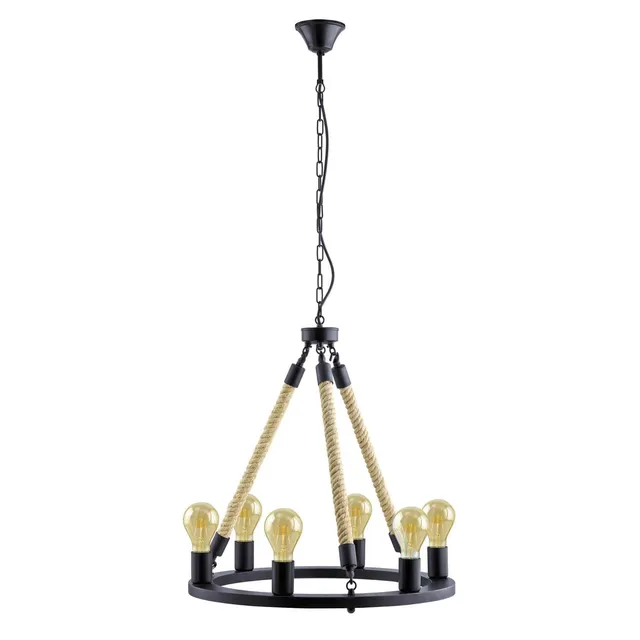 eglo-findlay-pendelleuchte-6-flammig-vintage-industrial-56-cm-schwarz image 1