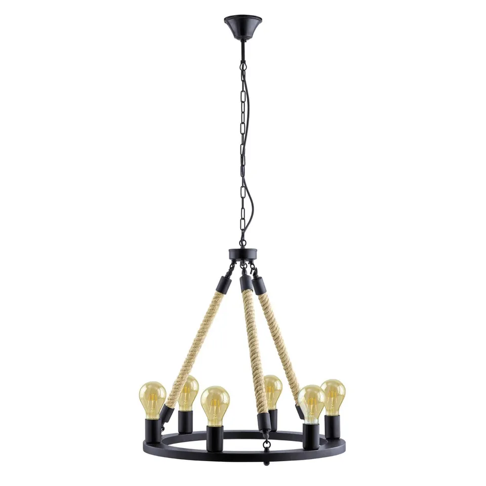 eglo-findlay-pendelleuchte-6-flammig-vintage-industrial-56-cm-schwarz image 1