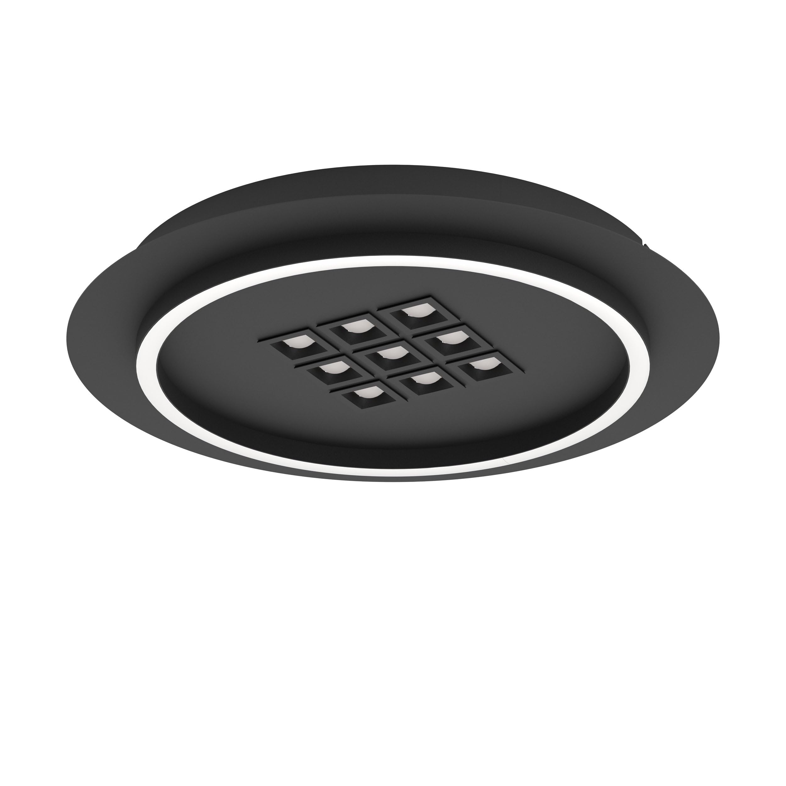 eglo-balazote-led-deckenleuchte-rund-38-cm-dimmbar-mit-fernbedienung-schwarz-wei image 1