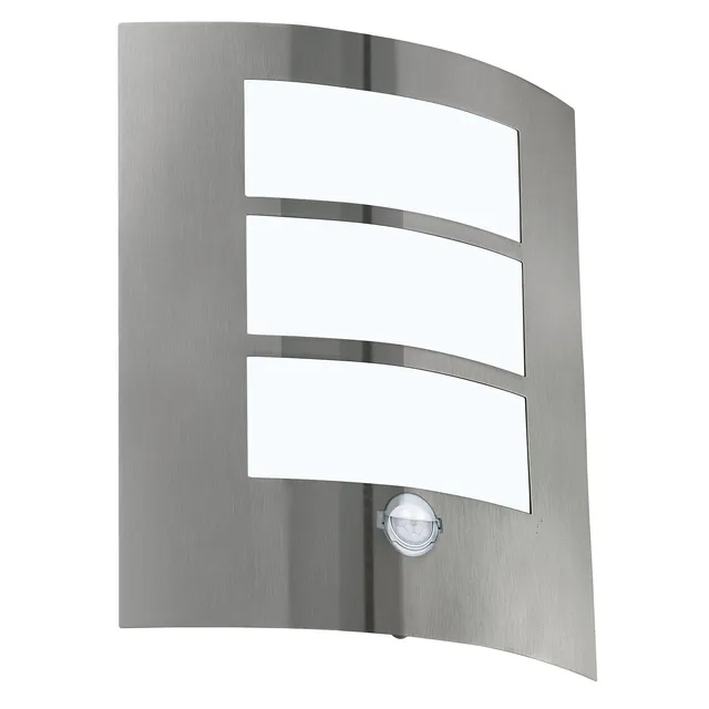 eglo-city-au-en-wandleuchte-mit-bewegungsmelder-e27-ip44-edelstahl-wei image 1