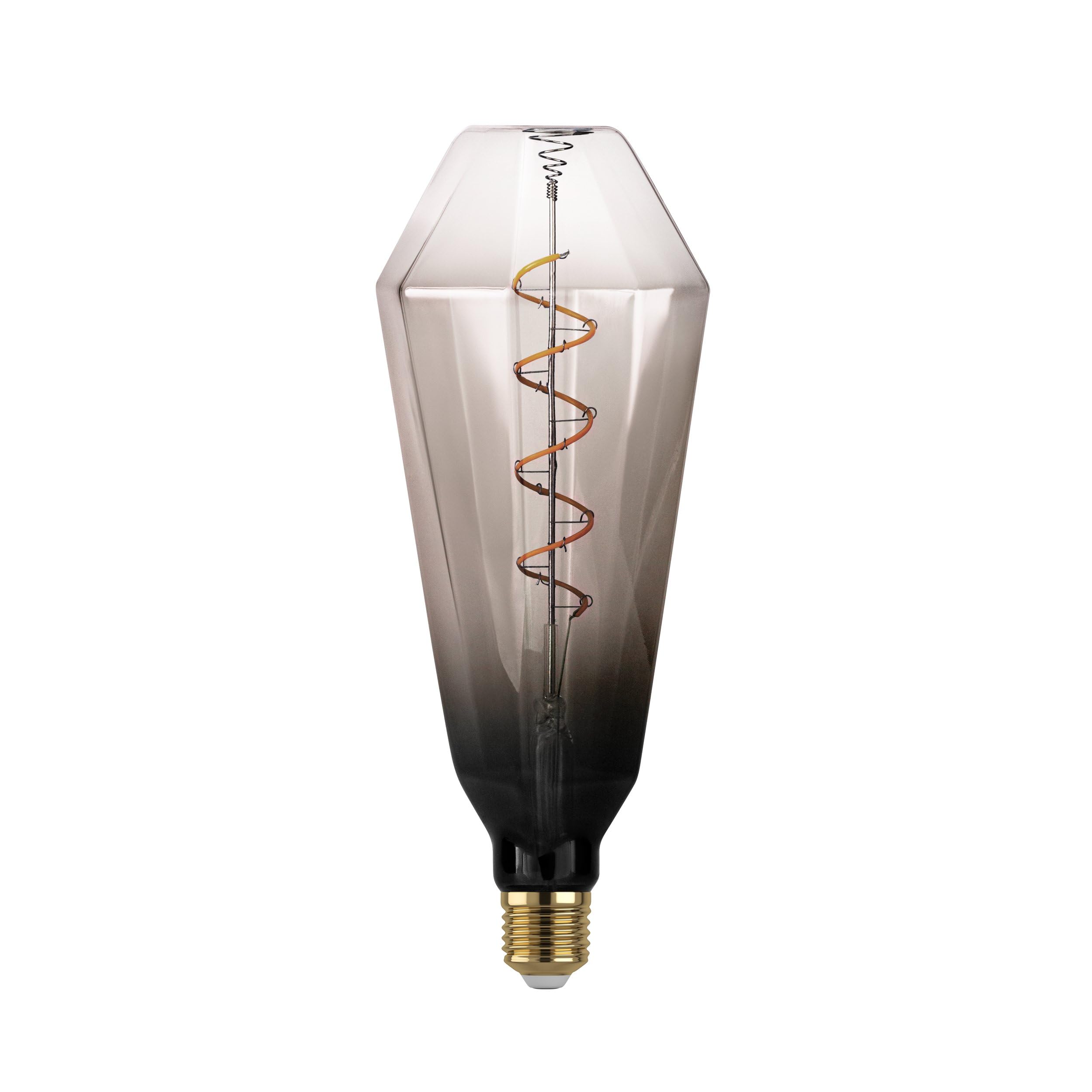 eglo-e27-xxl-spiral-led-retro-gl-hbirne-big-size-grau-schwarz-4w-1800k-dimmbar image 1