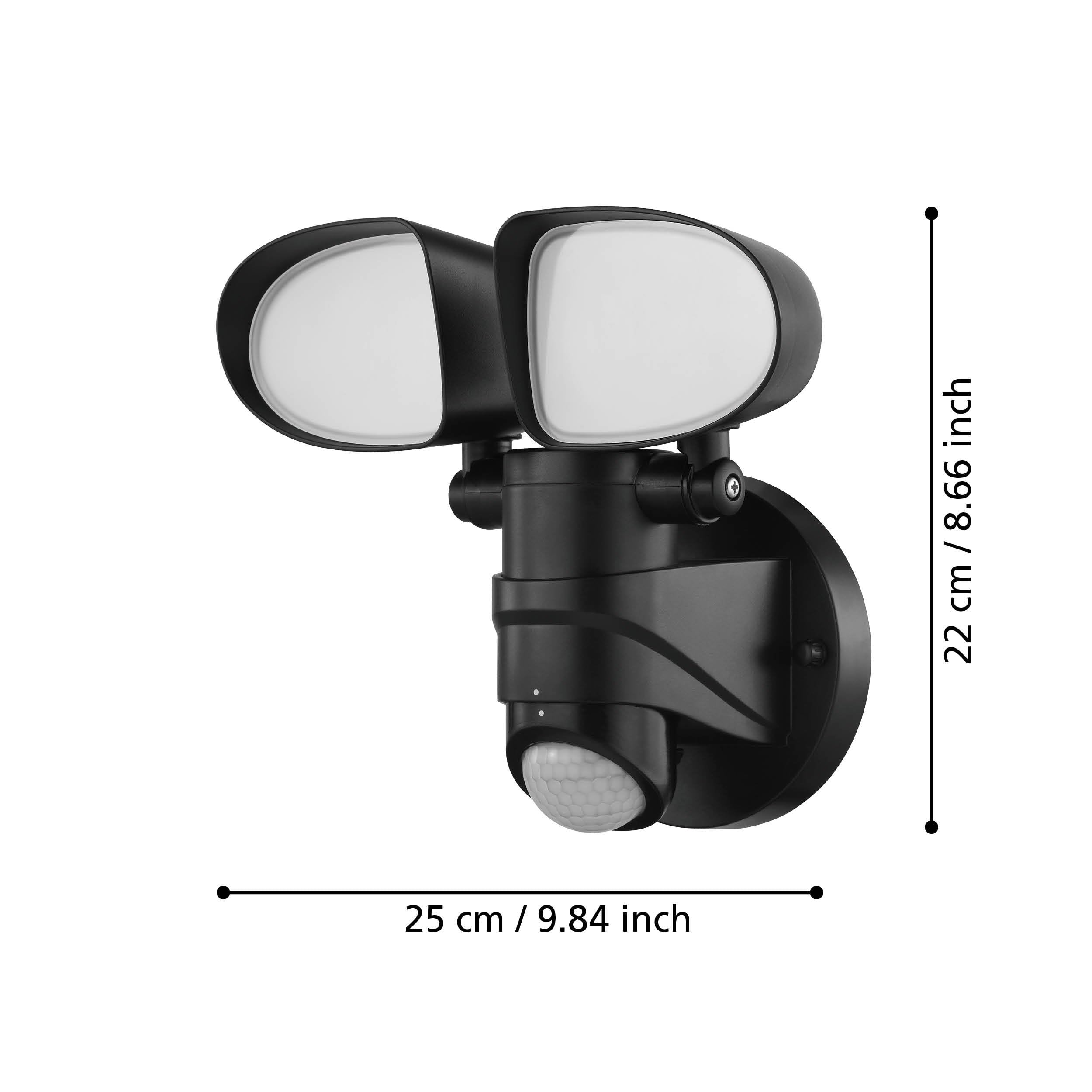 eglo-pagino-led-au-en-wandleuchte-2-flammig-mit-bewegungsmelder-schwarz-ip44 image 4