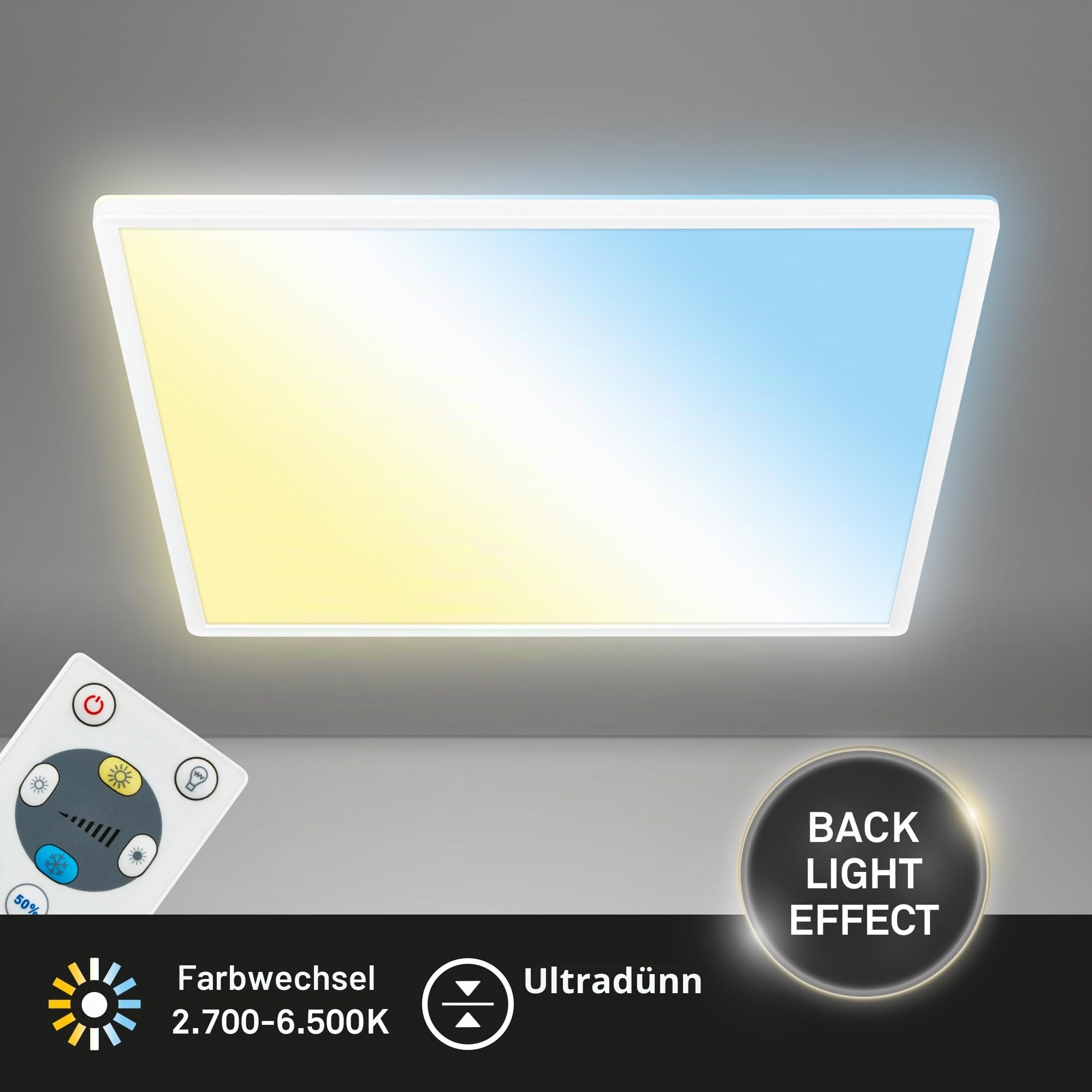 briloner-led-deckenlampe-flach-56-x-56-cm-dimmbar-mit-fernbedienung-wei image 2