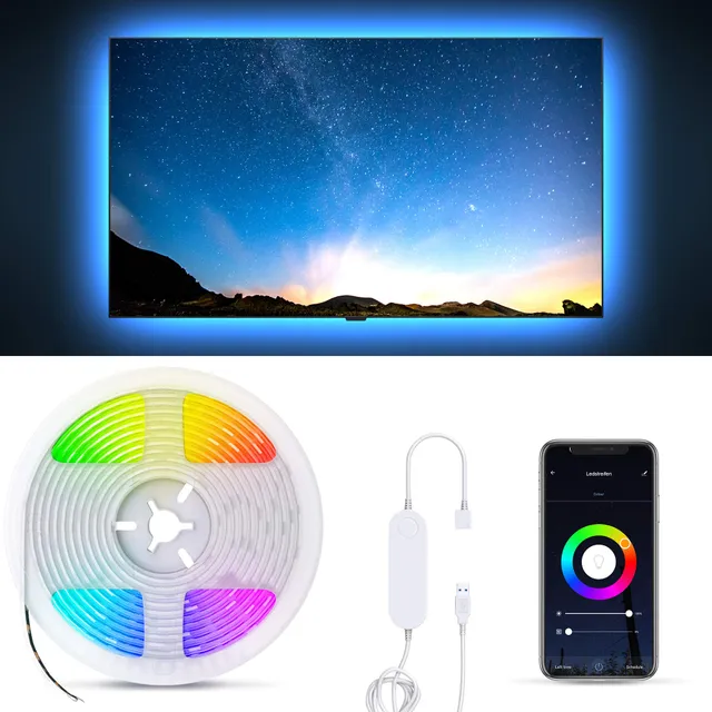 b-k-licht-smart-usb-led-strip-2m-rgb-dimmbar-wifi-app-sprache-schwarz image 1