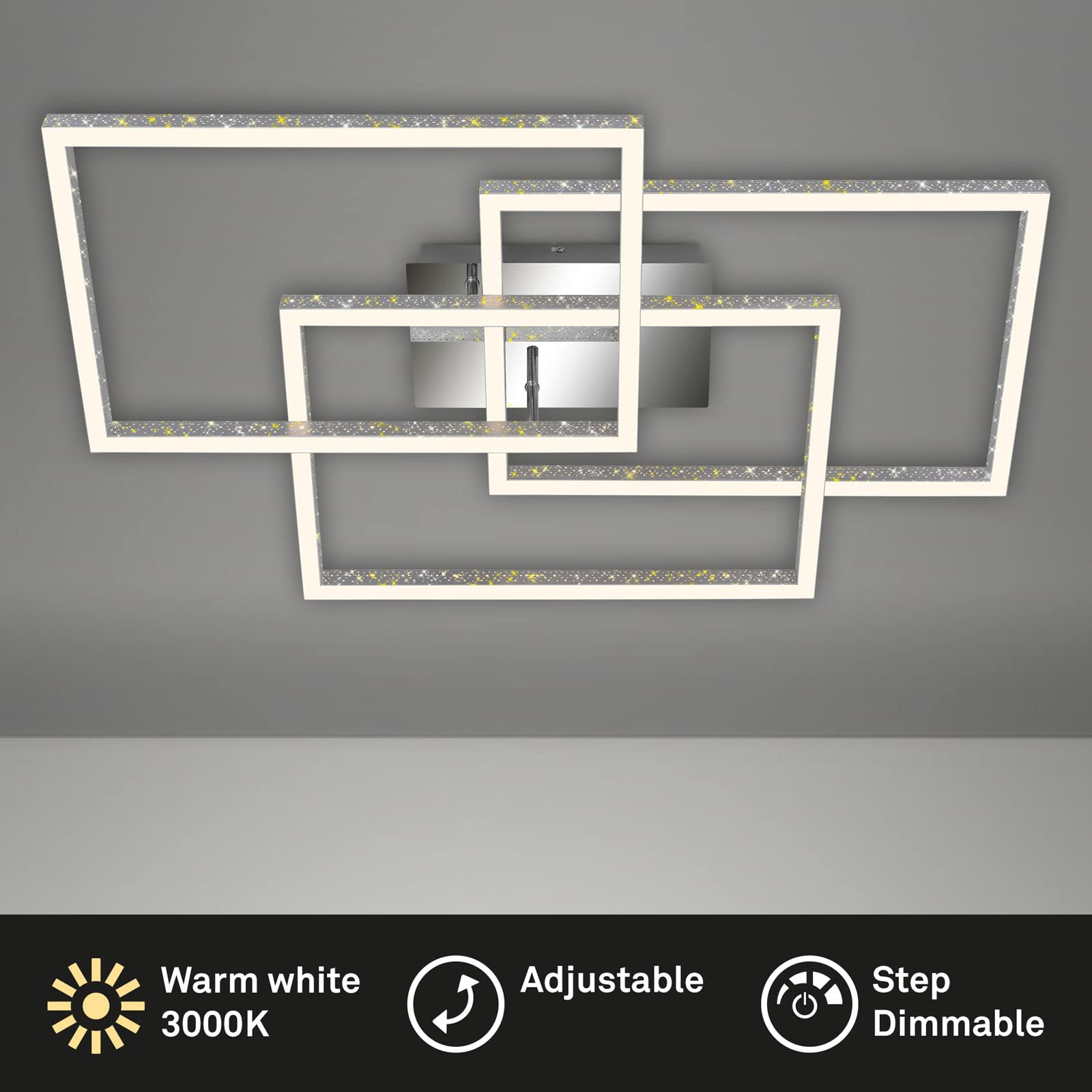 briloner-led-frame-deckenleuchte-dimmbare-rahmenleuchte-mit-glitzereffekt-alu-ch image 2