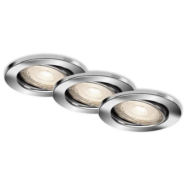 briloner-led-einbauleuchten-3er-set-chrom-gu10-5w-460lm-3000k-schwenkbar-dimmbar image 1