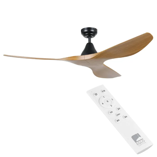 eglo-portsea-deckenventilator-132-cm-schwarz-walnuss-dc-motor-mit-fernbedienung image 1