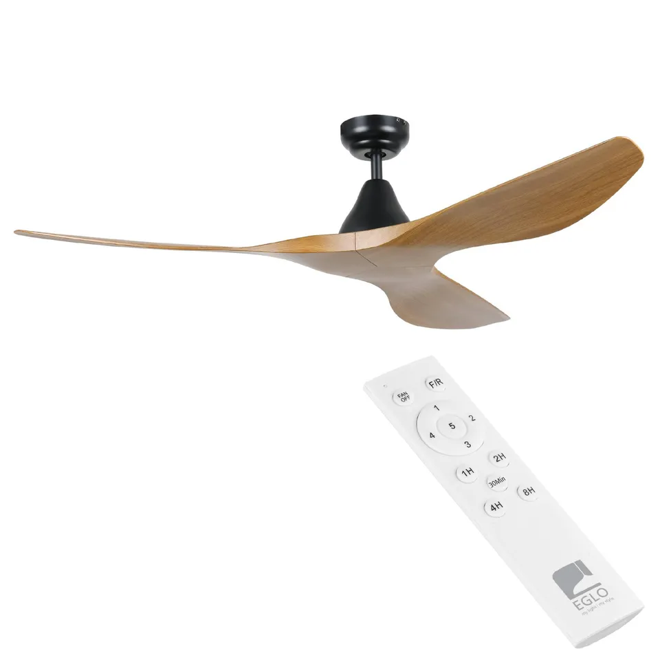 eglo-portsea-deckenventilator-132-cm-schwarz-walnuss-dc-motor-mit-fernbedienung image 1