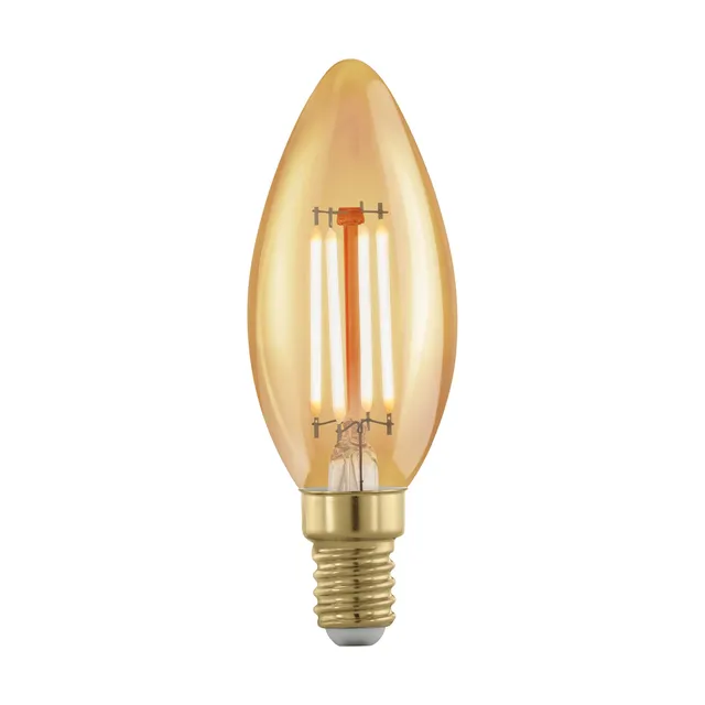 eglo-led-e14-golden-vintage-kerze-c37-4w-320lm-warmwei-1700k-dimmbar image 1
