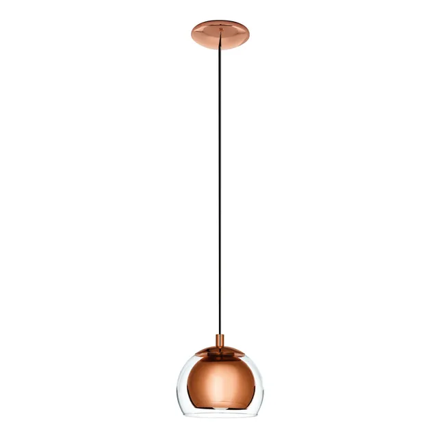 eglo-rocamar-pendelleuchte-1-flammig-h-ngelampe-metall-kupfer-glas-klar-e27 image 1