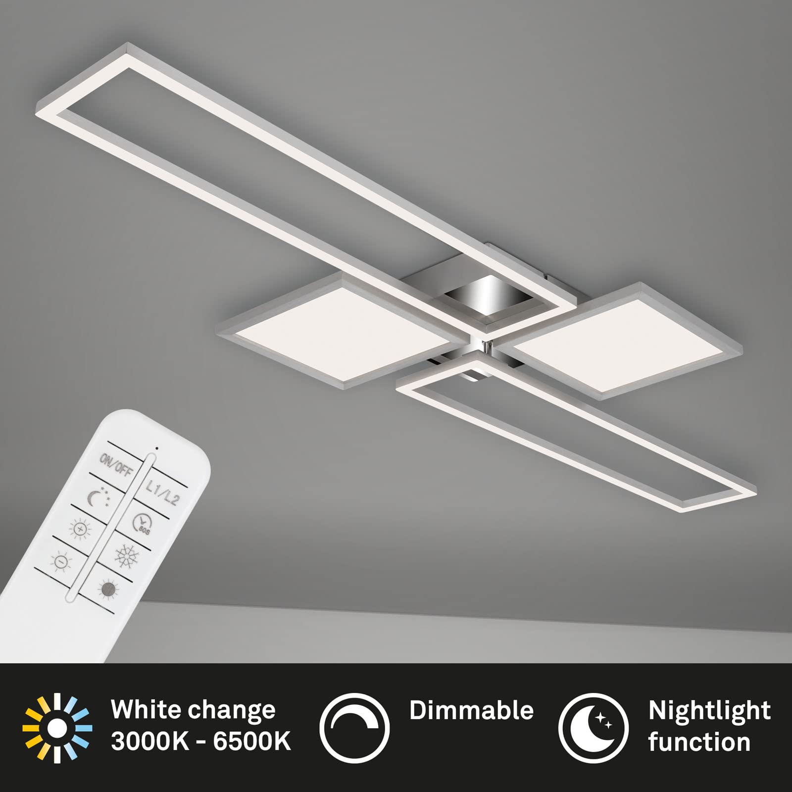 briloner-frame-led-deckenleuchte-schwenkbar-eckig-aluminium-mit-fernbedienung image 2