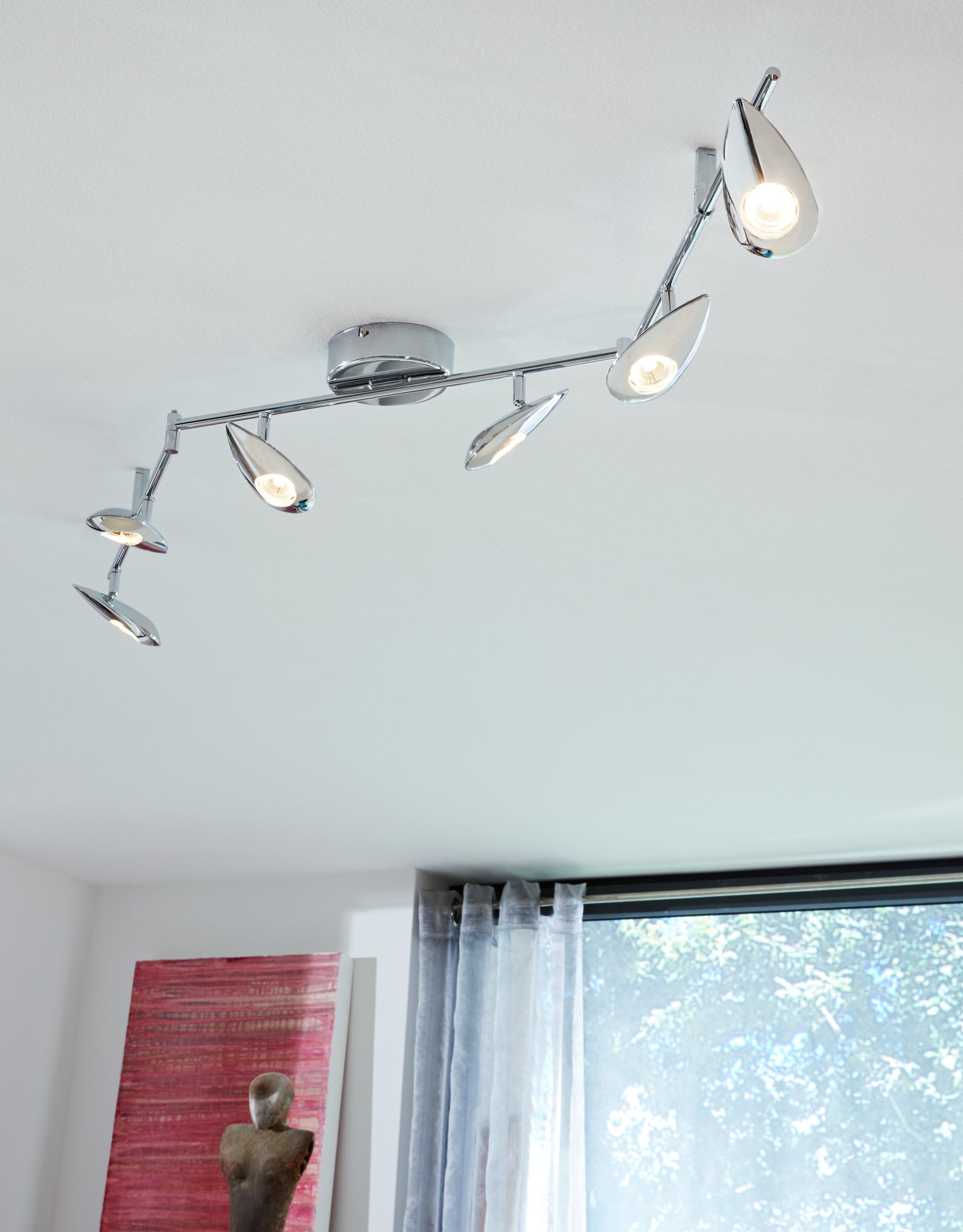 eglo-pedregal-led-deckenstrahler-160-cm-6-flammig-stahl-chrom-warmwei image 2