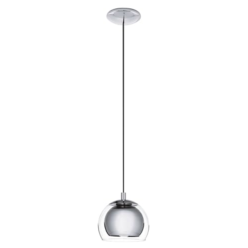 eglo-rocamar-pendelleuchte-1-flammig-h-ngelampe-metall-chrom-glas-klar-e27 image 7