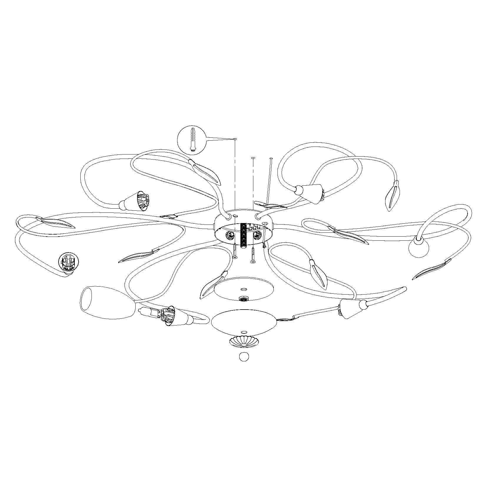 eglo-gerbera-2-led-deckenleuchte-6-flammig-wei-retro-78-cm-g9-warmwei image 4