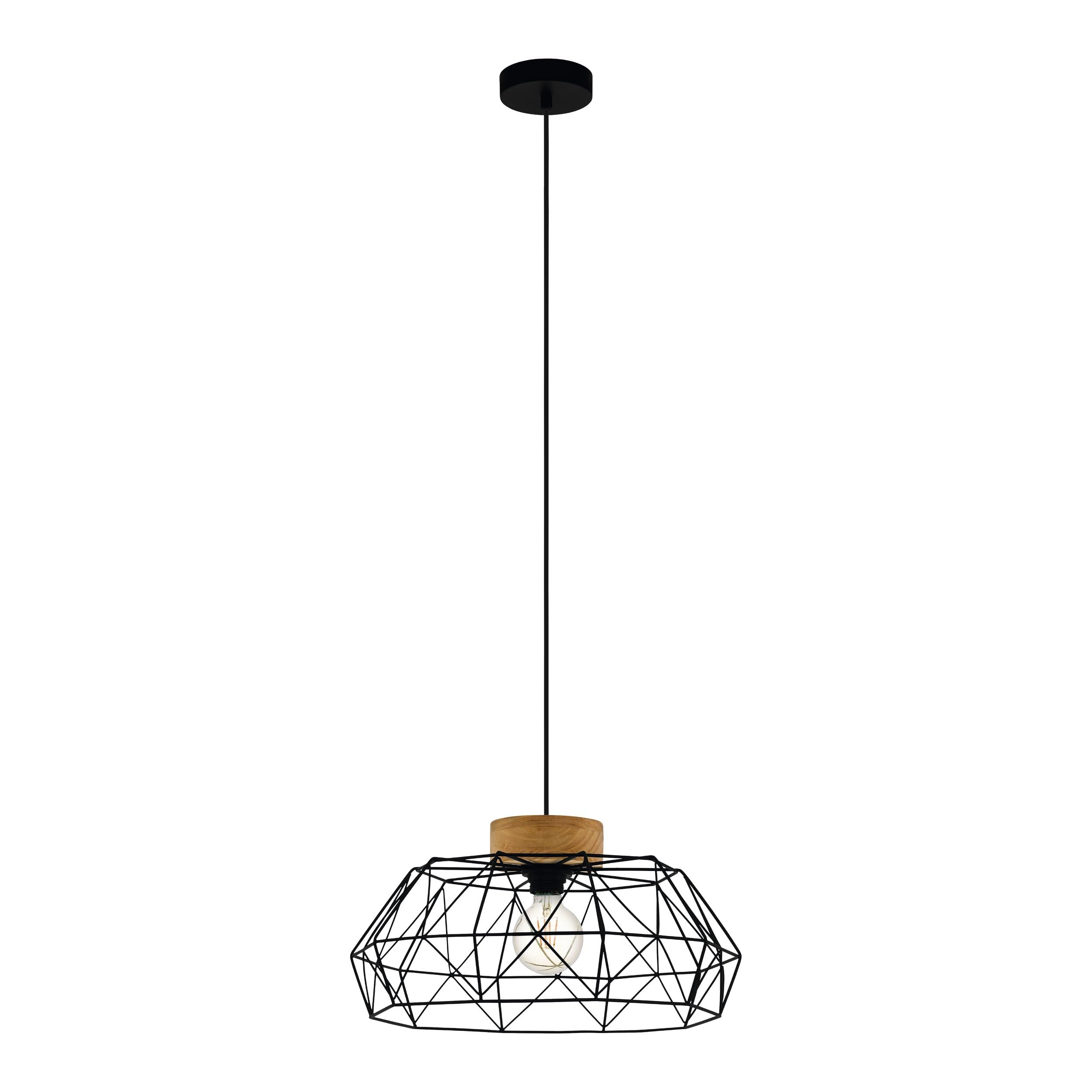 eglo-padstow-pendelleuchte-vintage-industrial-schwarz-holz-e27-44-5-cm image 1