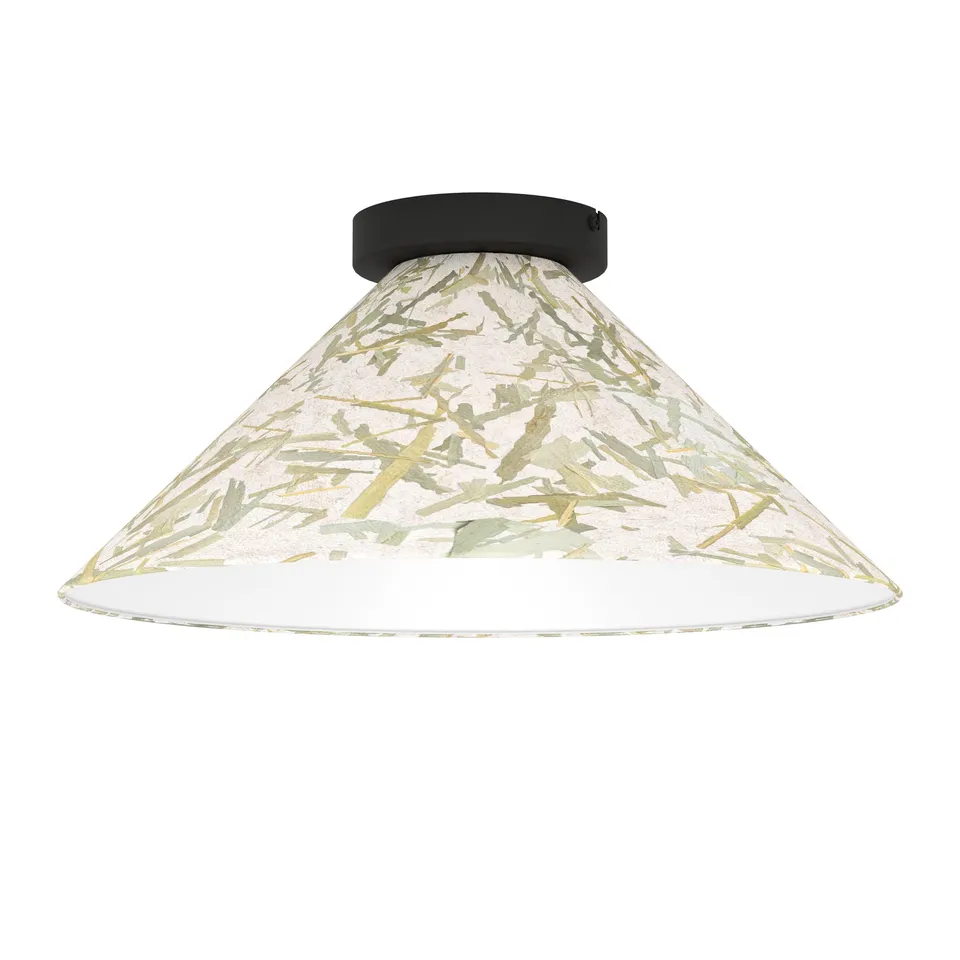 eglo-oxpark-deckenlampe-japandi-textil-mit-bambusbl-ttern-e27-42-cm image 1
