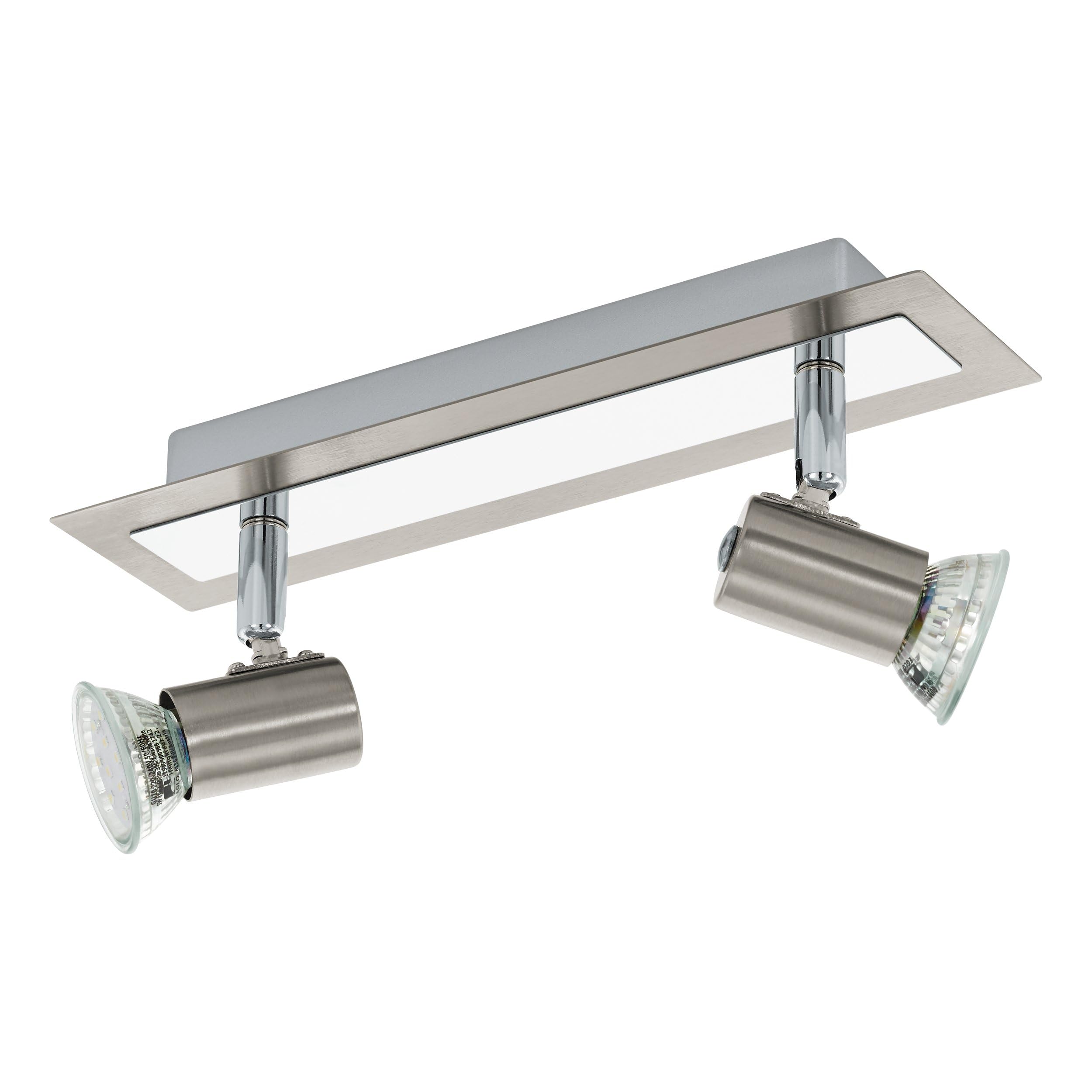 eglo-rottelo-led-deckenleuchte-2-flammig-spots-schwenkbar-nickel-matt-chrom-gu10 image 1