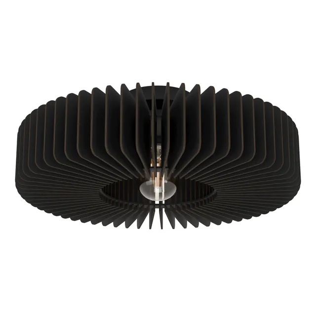 eglo-palombaia-deckenlampe-rund-50-cm-skandi-holz-lamellen-schwarz image 1