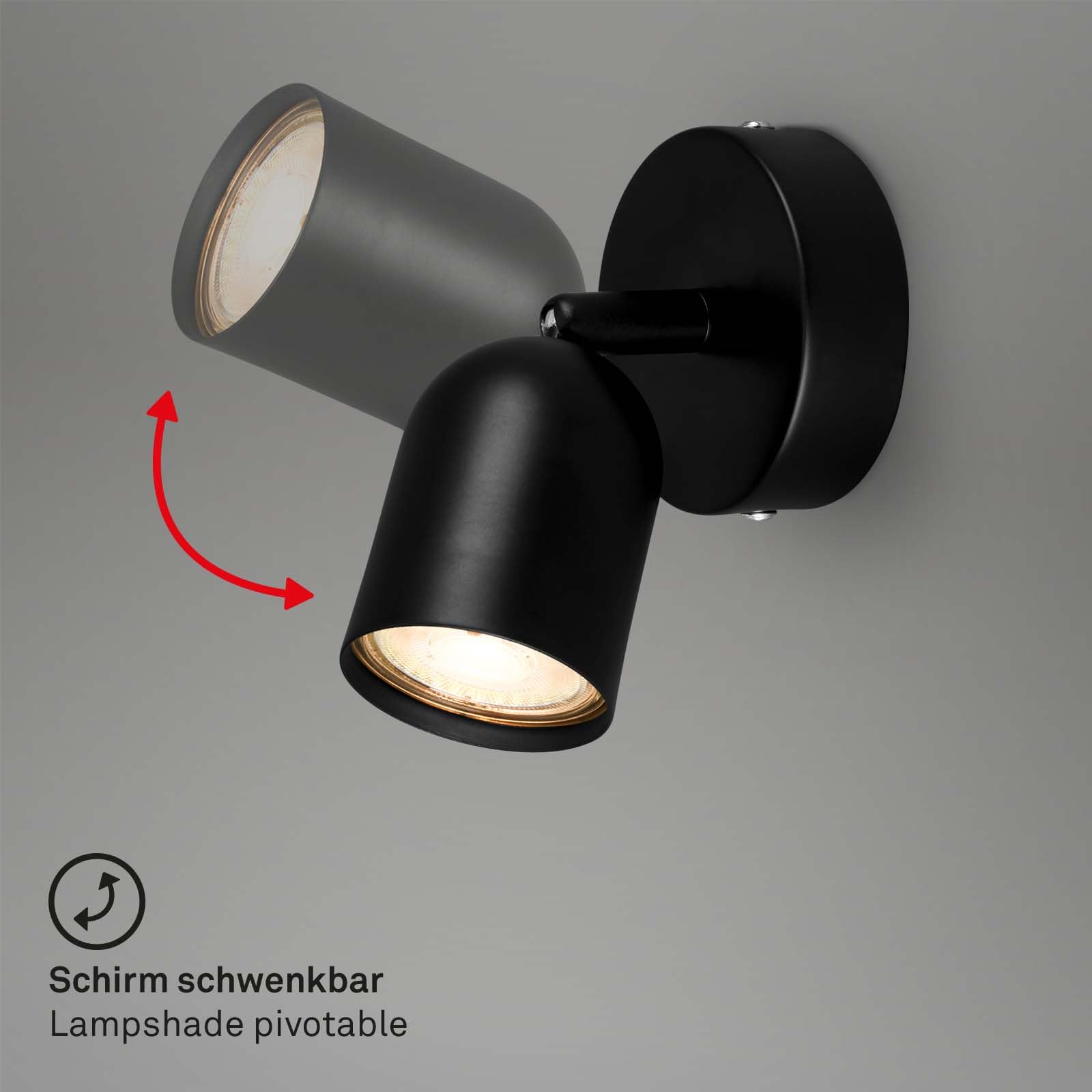 briloner-wandleuchte-leselampe-gu10-schwenkbar-schwarz-13cm image 3