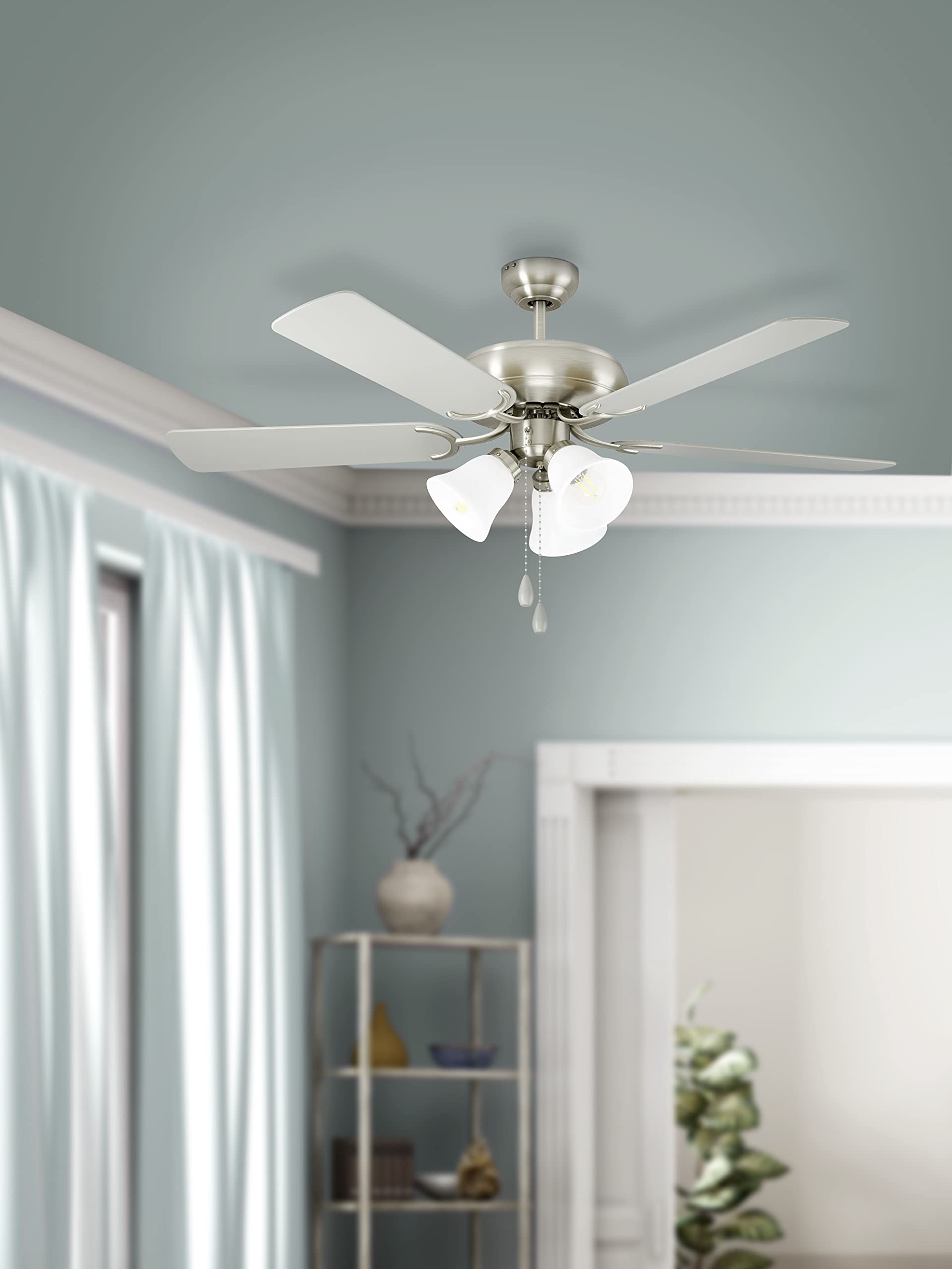 eglo-las-palmas-deckenventilator-132-cm-mit-licht-e27-silber-eiche image 3