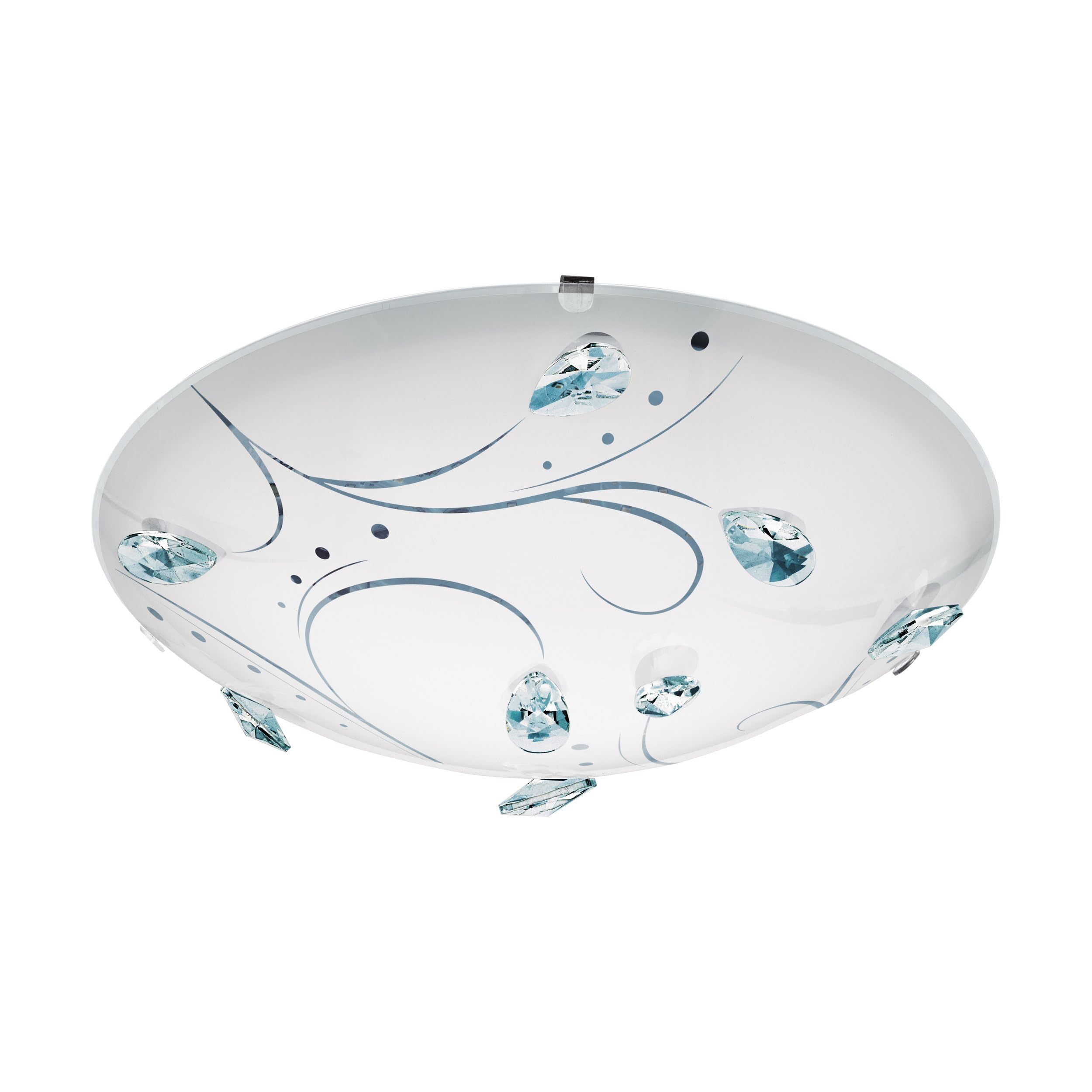 eglo-sorrenta-1-led-deckenleuchte-klassisch-wei-mit-kristallen-31-5-cm image 1