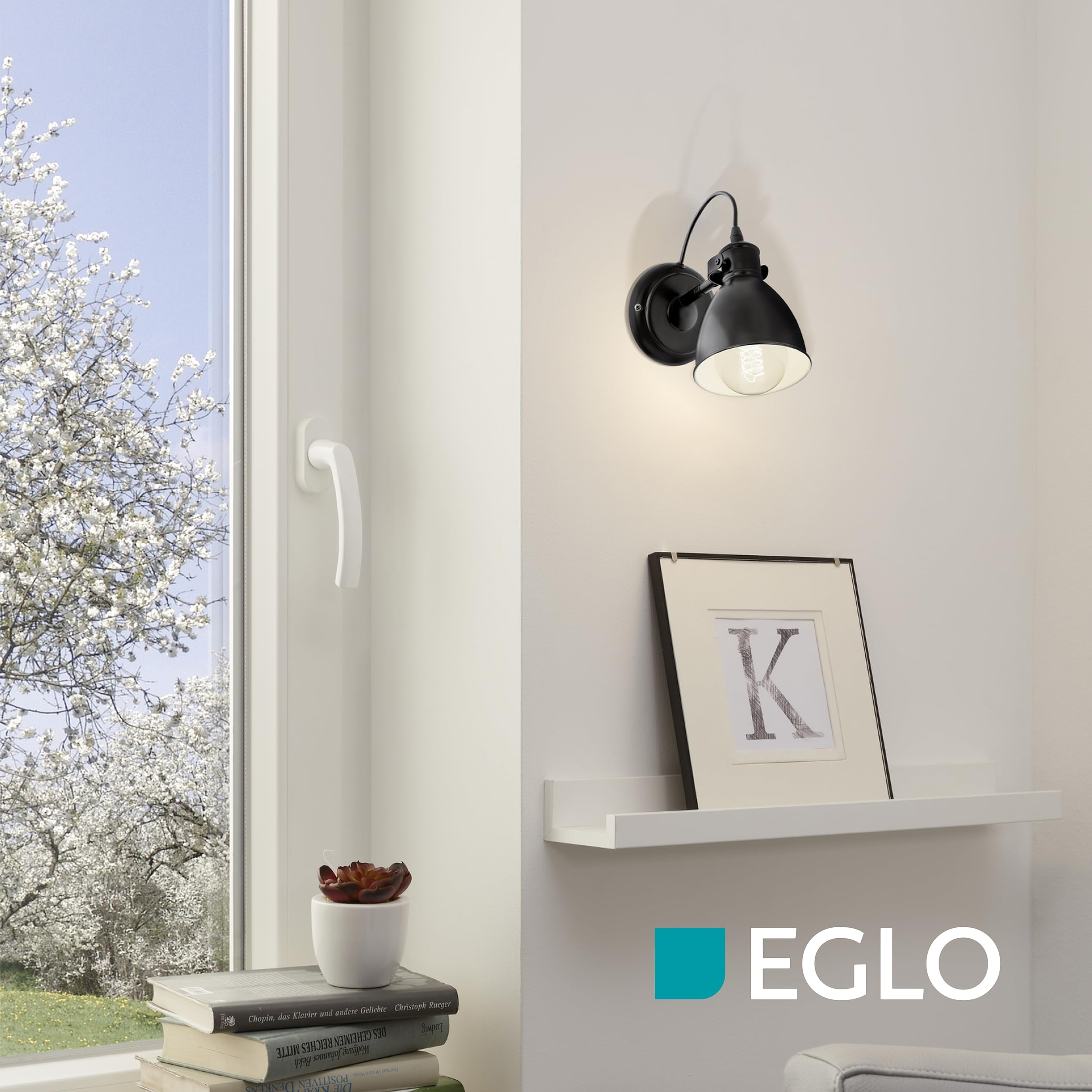 eglo-priddy-wandlampe-industrial-vintage-e27-schwarz-wei image 4