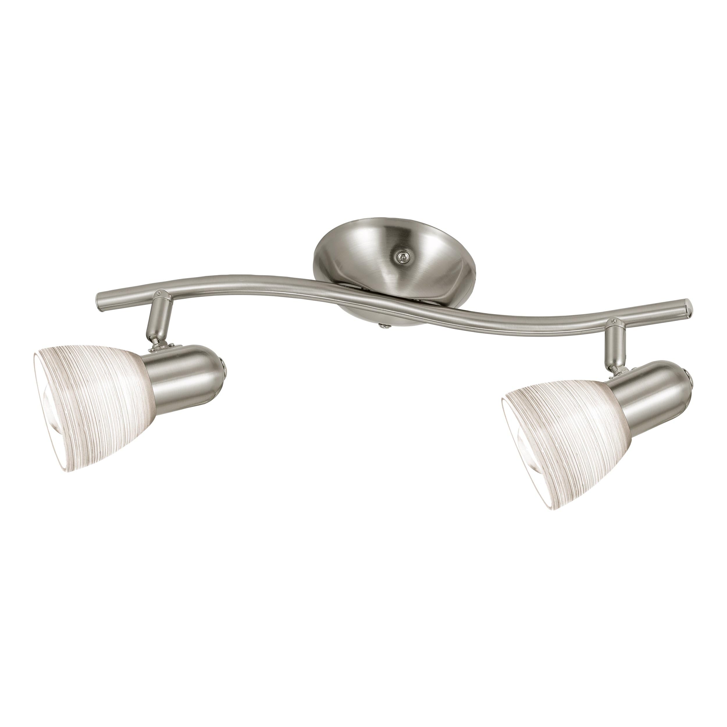 eglo-dakar-1-deckenlampe-2-flammig-e14-nickel-matt-milchglas-37-cm image 1