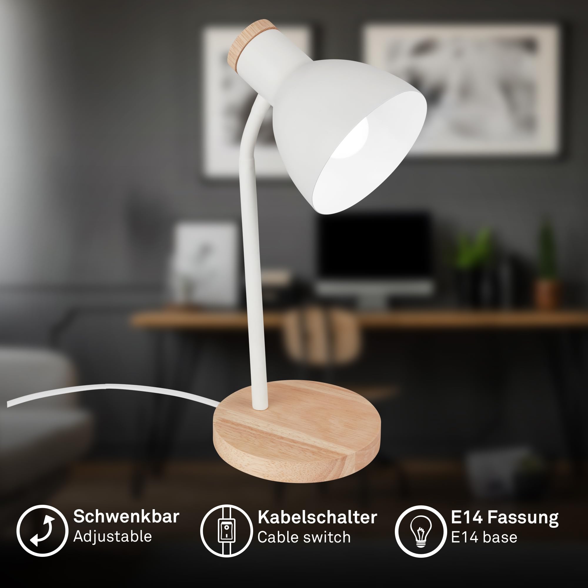 briloner-nachttischlampe-tischleuchte-wei-holz-schwenkbar-e14 image 2