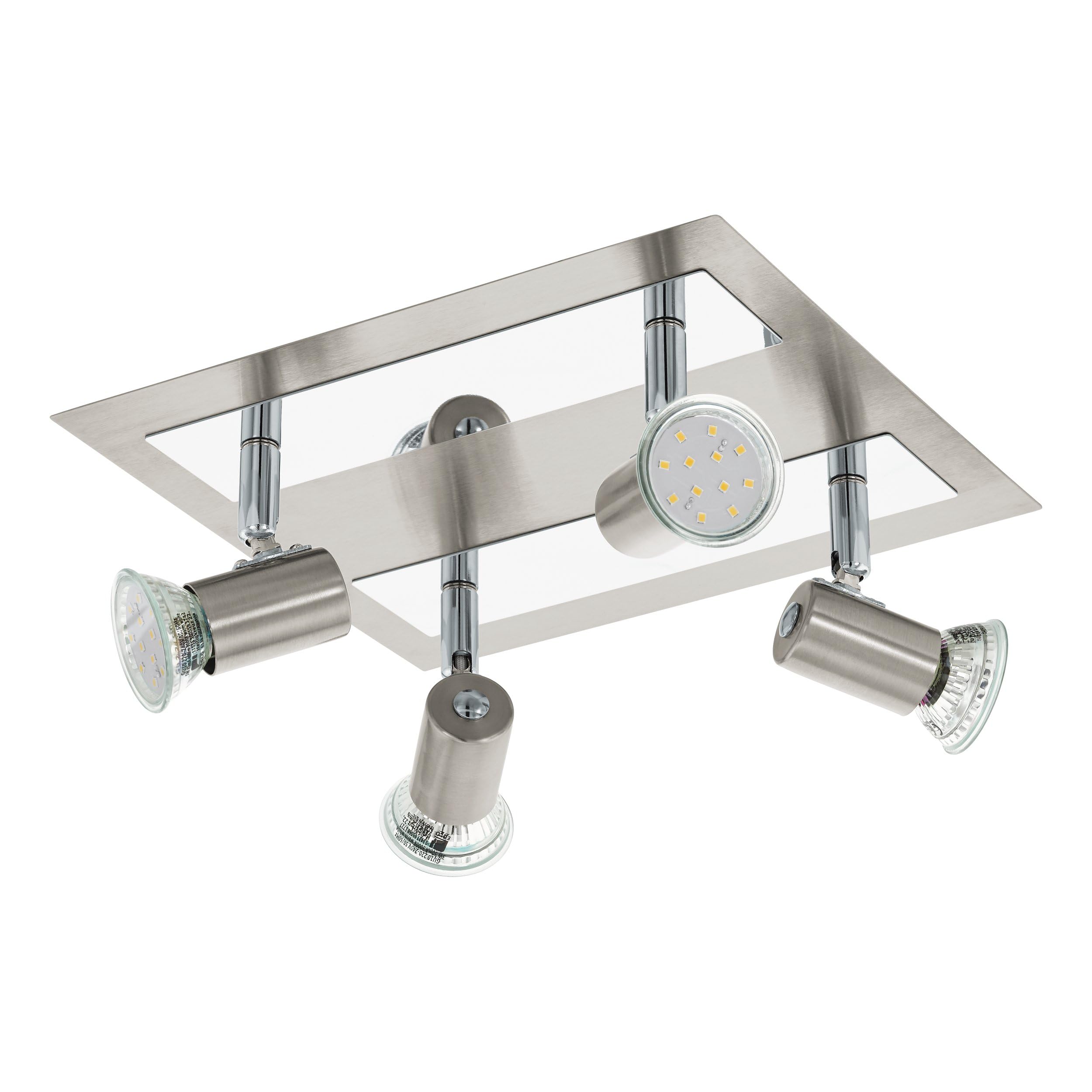 eglo-rottelo-deckenleuchte-4-flammig-gu10-schwenkbar-26x24-cm-nickel-matt-chrom image 1