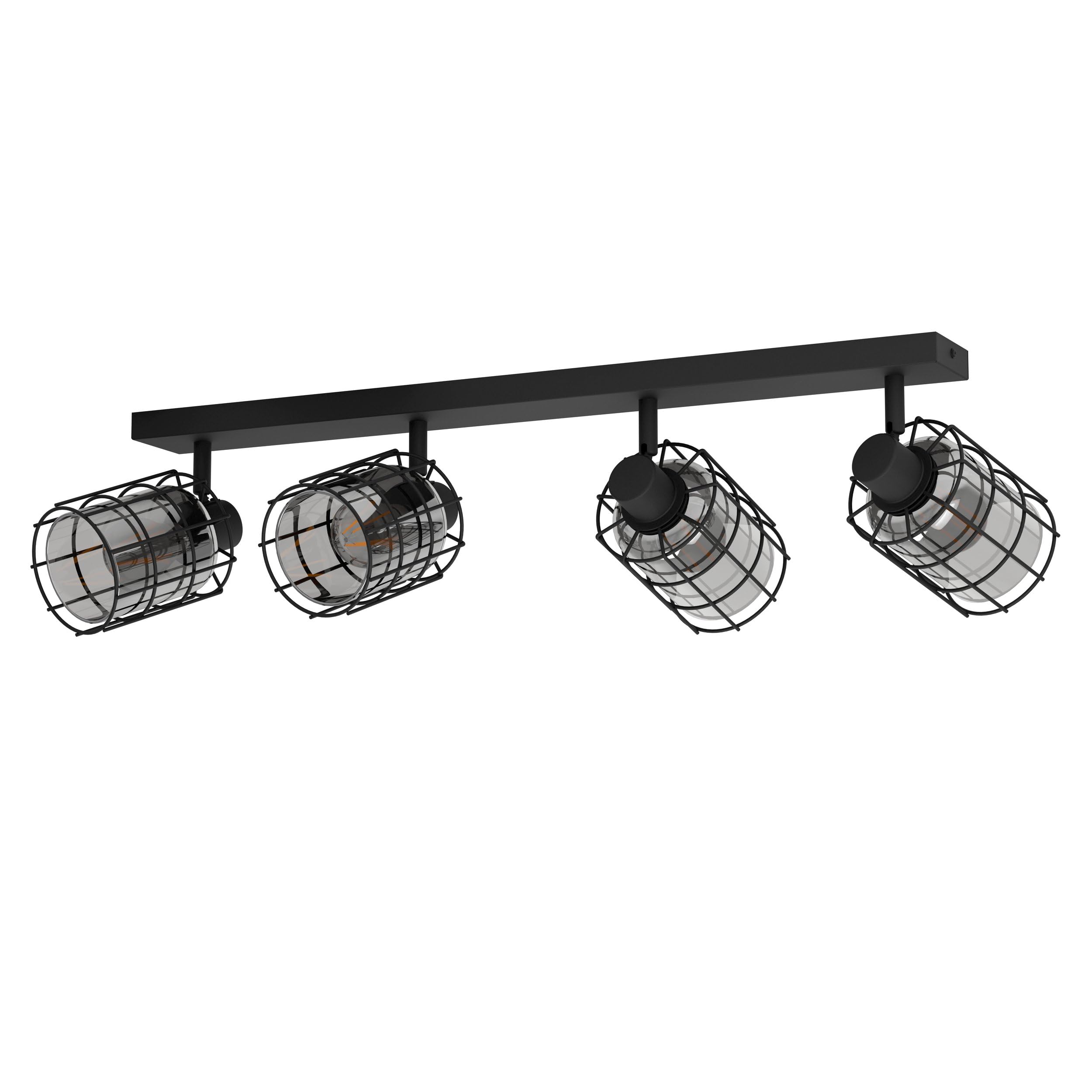 eglo-consaca-deckenstrahler-2-flammig-industrial-metall-rauchglas-e27 image 8