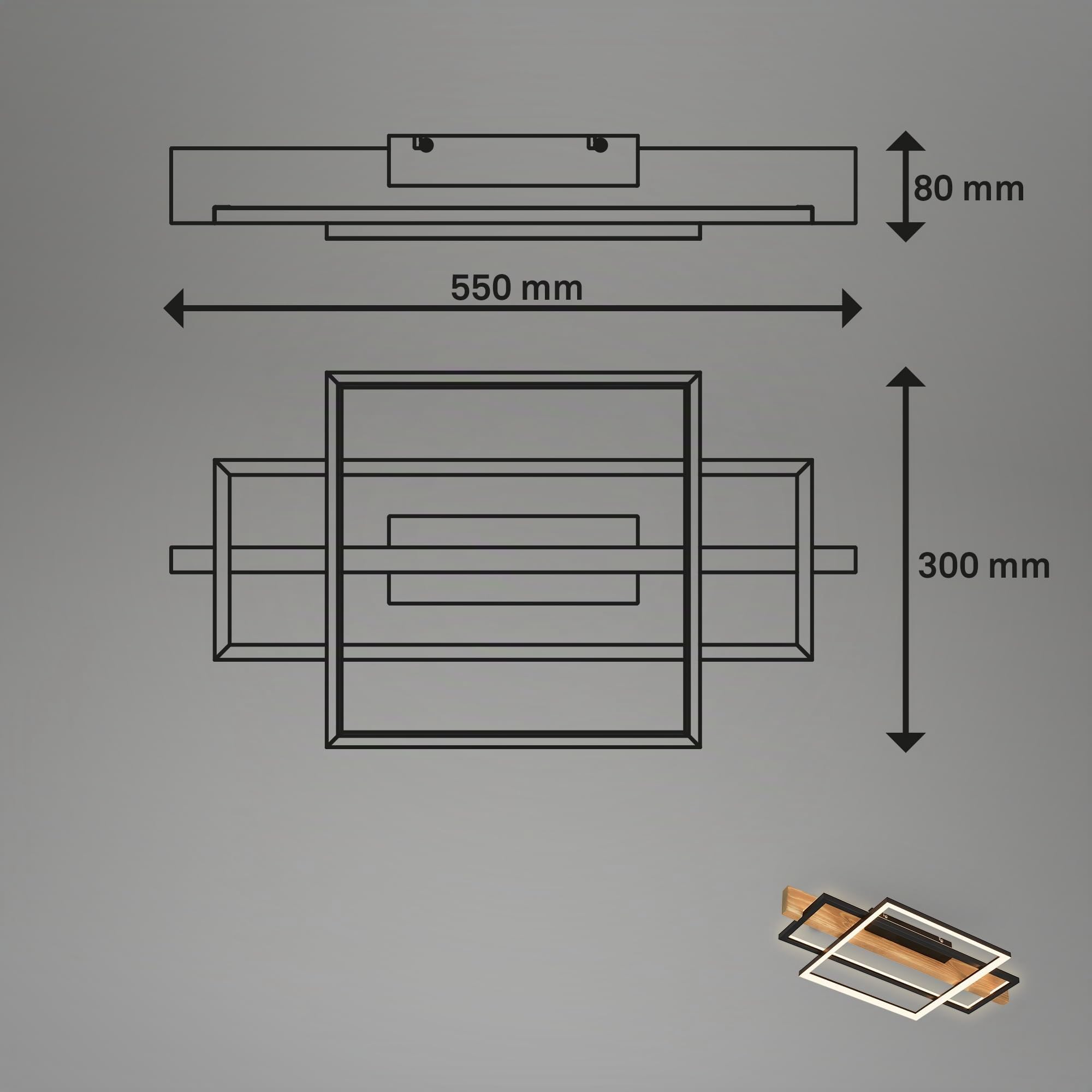 briloner-led-deckenlampe-holzdekor-mit-backlight-32w-3200lm-schwarz-holz-55x30cm image 7