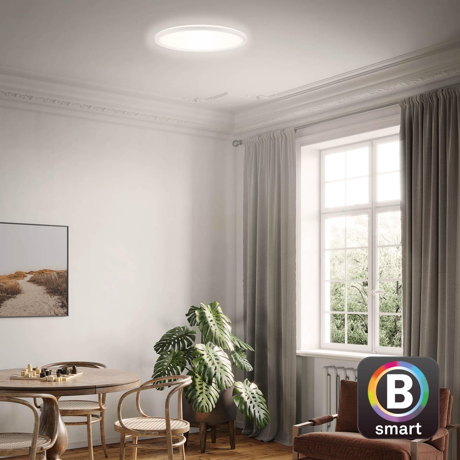 briloner-led-deckenlampe-flach-smart-home-alexa-18w-2400lm-mit-fernbedienung-wei image 3