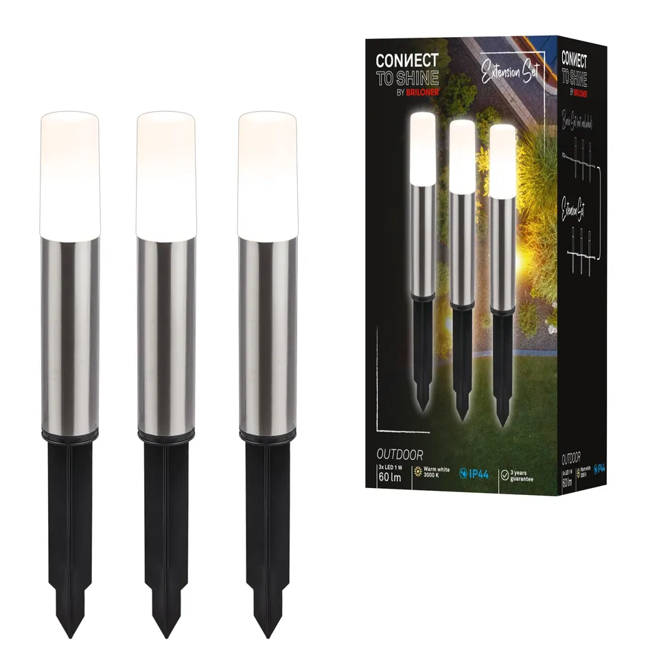 briloner-connect-to-shine-led-pollerleuchte-3er-set-erweiterung-silber-36-5-cm-i image 1