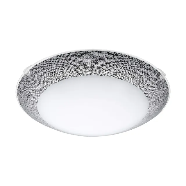 eglo-magitta-1-led-wand-deckenleuchte-25-cm-schwarz-wei-mit-linnenlook image 1