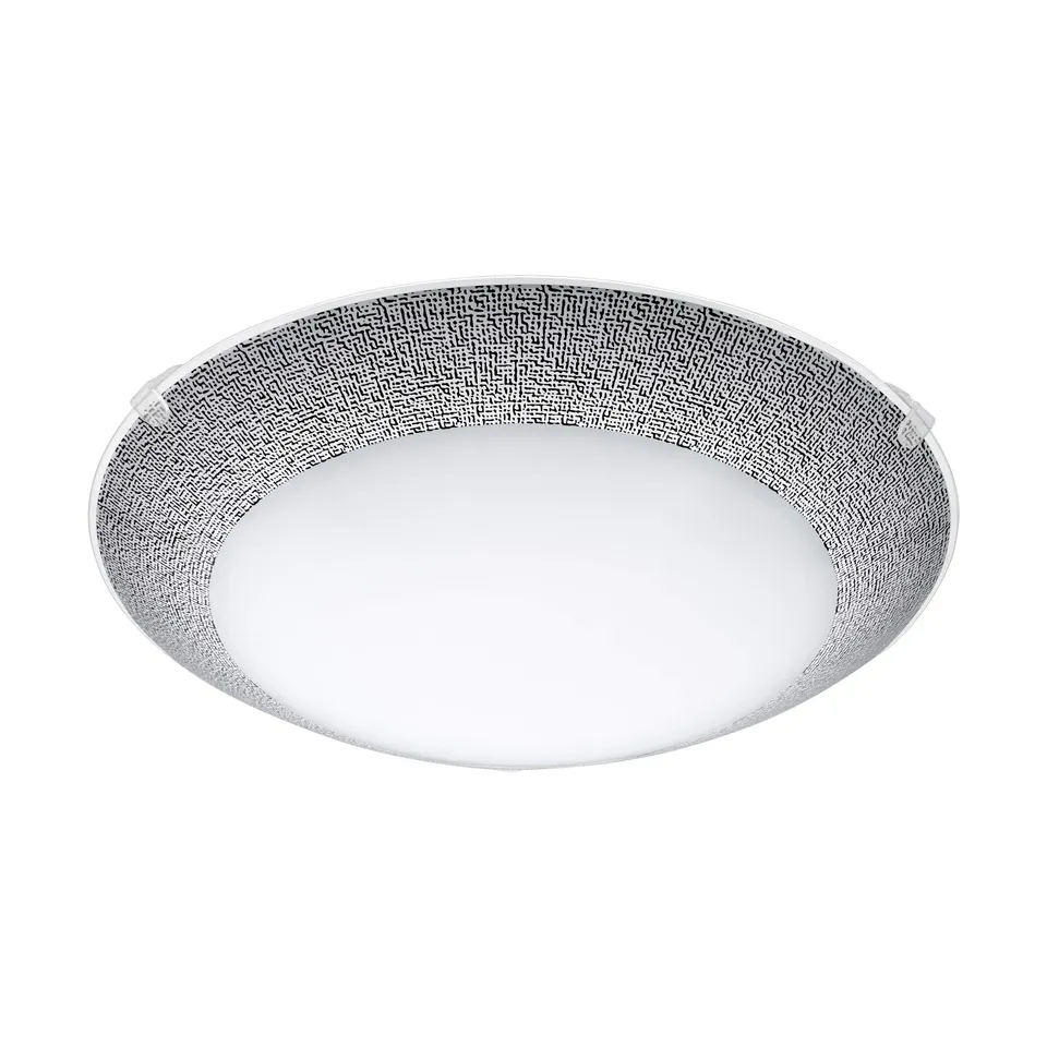 eglo-magitta-1-led-wand-deckenleuchte-25-cm-schwarz-wei-mit-linnenlook image 1