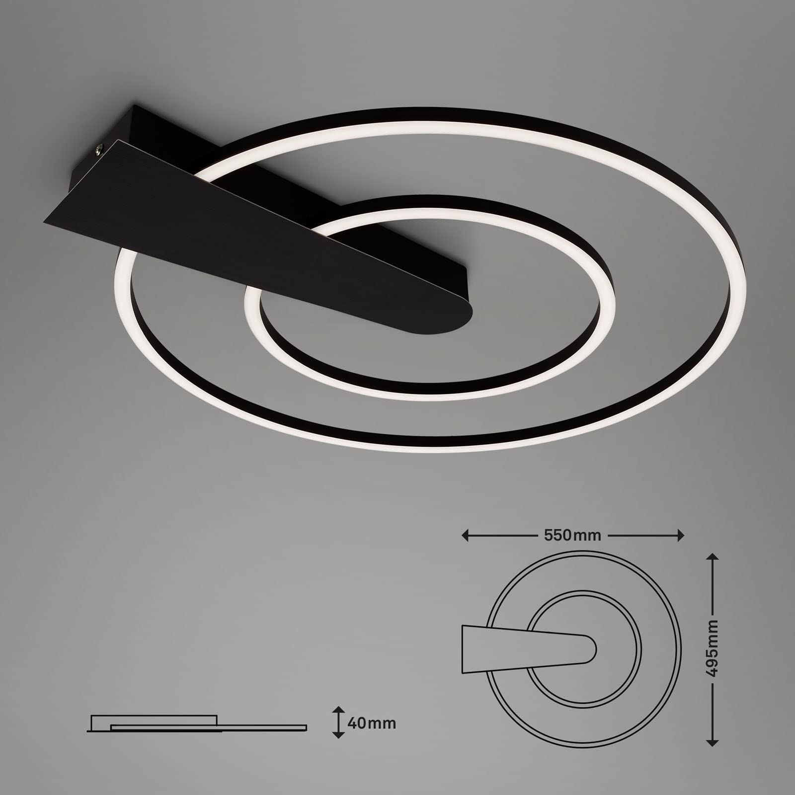 briloner-led-deckenleuchte-rund-schwarz-49-5cm-dimmbar-25w-3000-lumen image 3