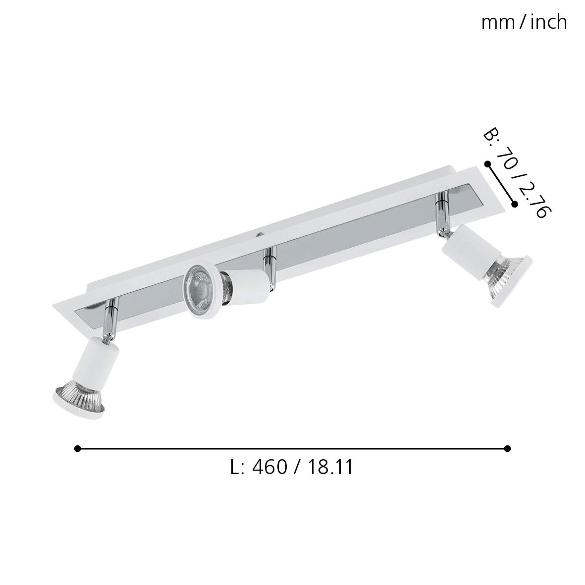 eglo-sarria-deckenlampe-3-flammig-wei-chrom-gu10-inkl-leuchtmittel image 5