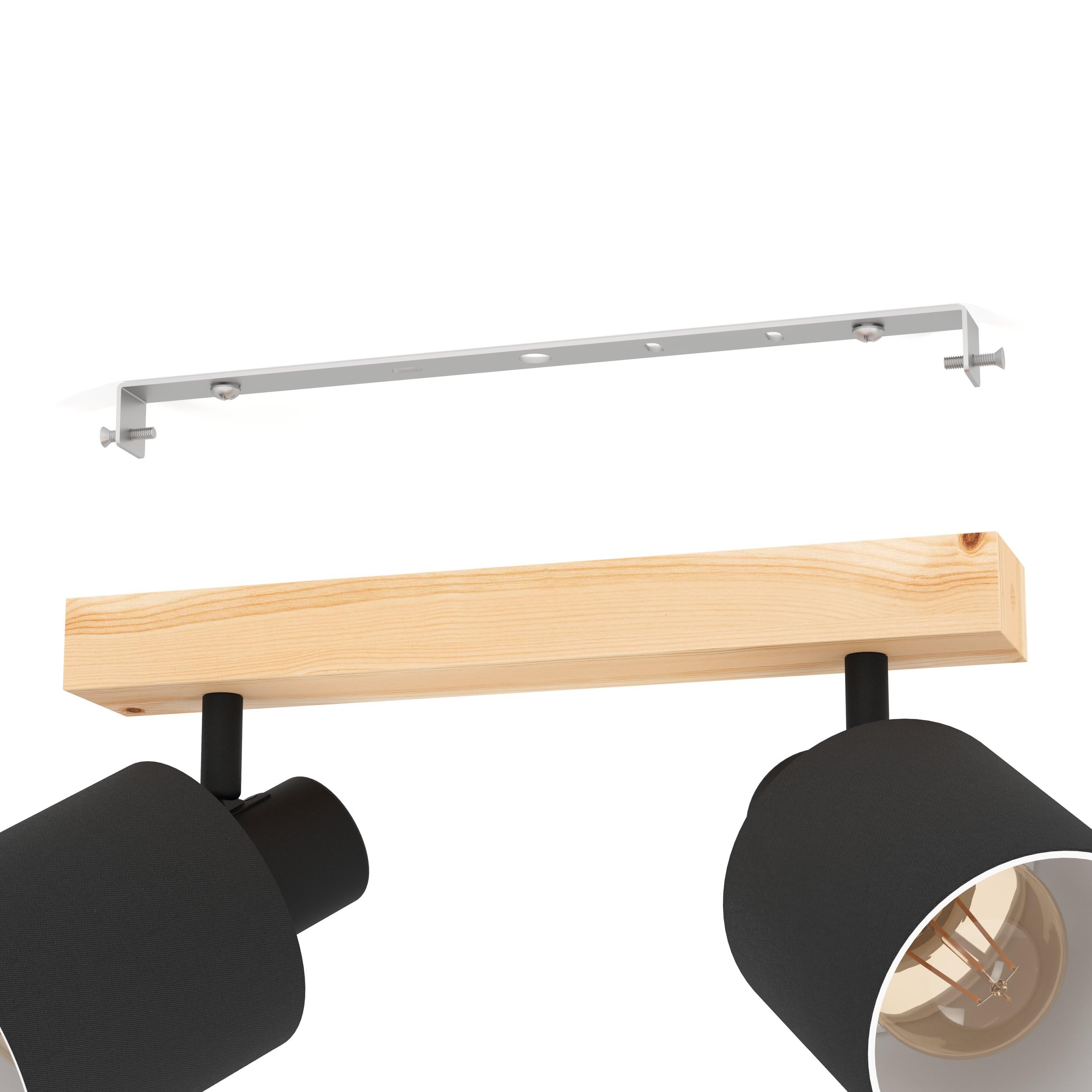 eglo-batallas-deckenstrahler-2-flammig-e27-holz-natur-schwarz-textilschirm image 4